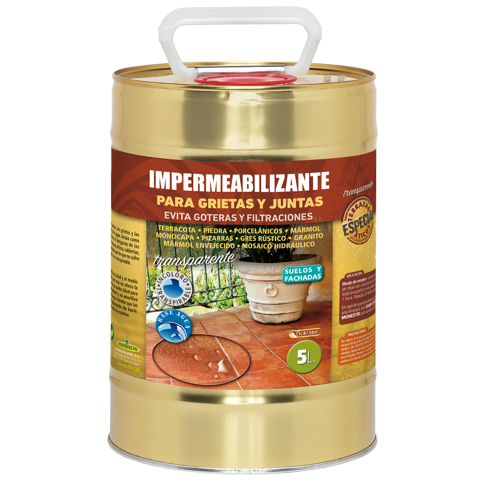 Impermeabilizante terrazas, grietas y juntas monestir 5l