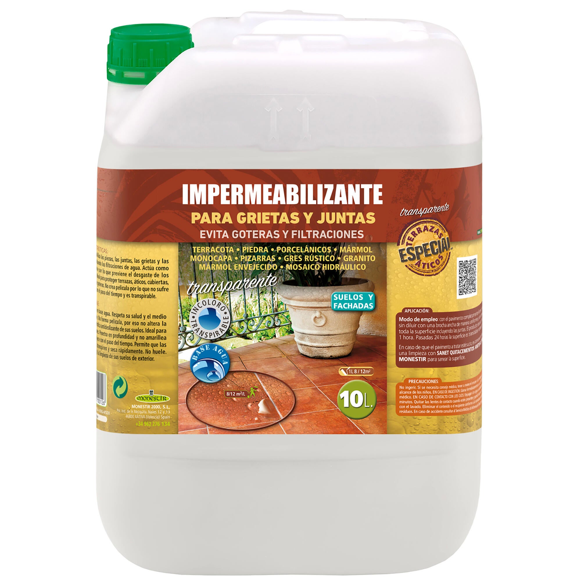 Impermeabilizante terrazas, grietas y juntas monestir 10l