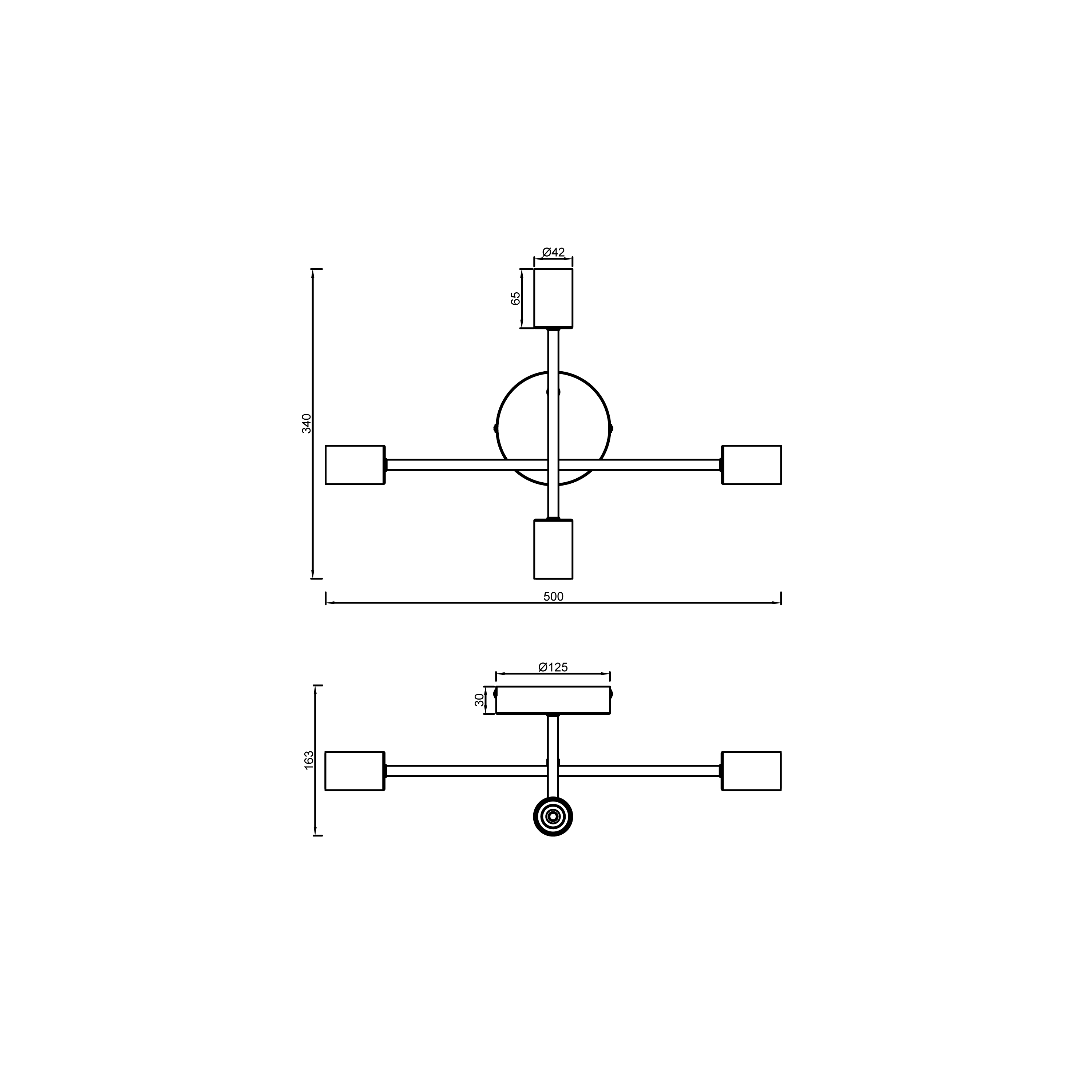Lampa sufitowa Lina czarno-złota 4 x E27 Inspire - 13