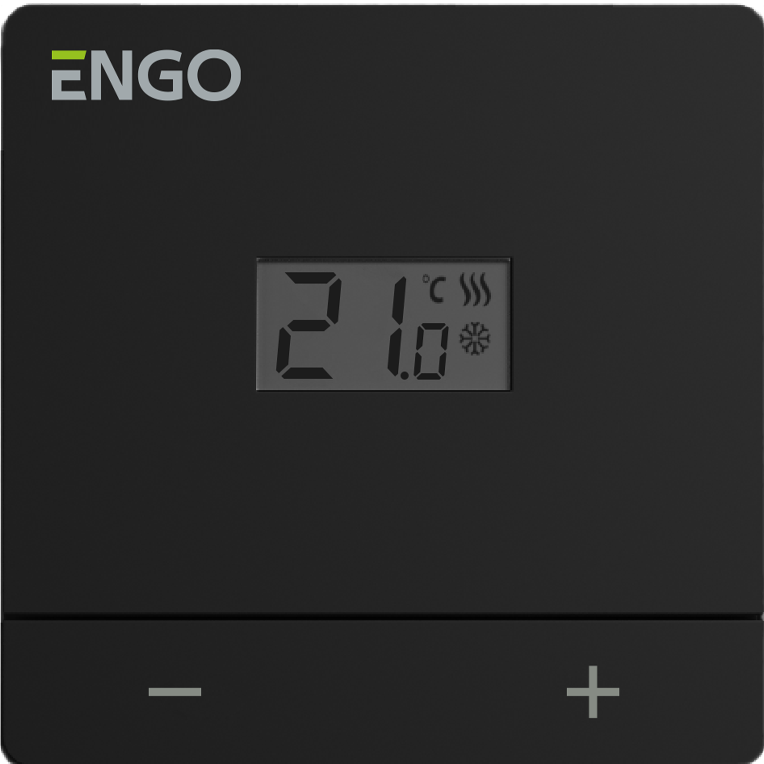 Przewodowy natynkowy regulator temperatury, bateryjny, czarny EASYBATB ENGO