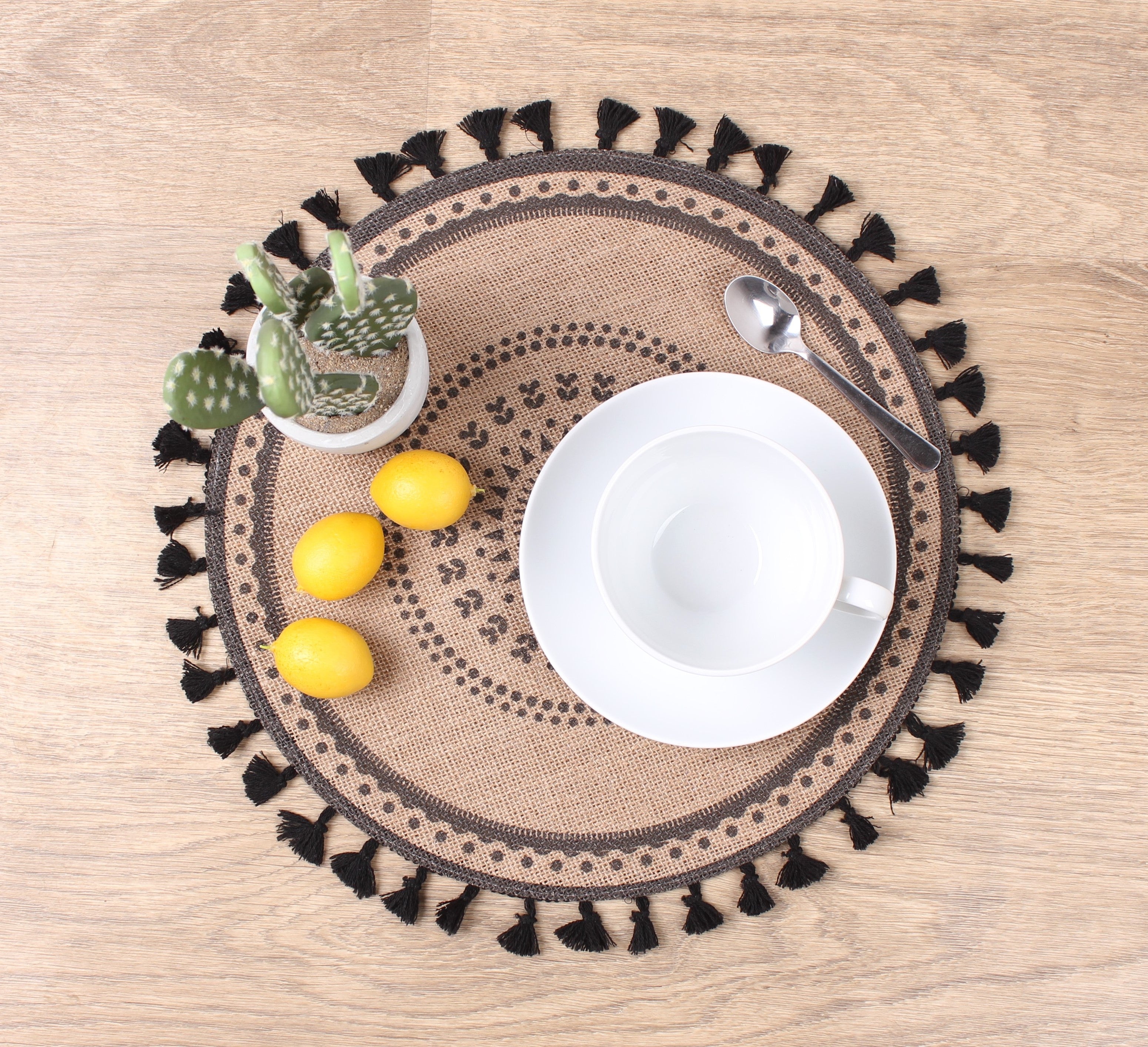 Podkładka na stół Jute z frędzlami śr. 38 cm - 2
