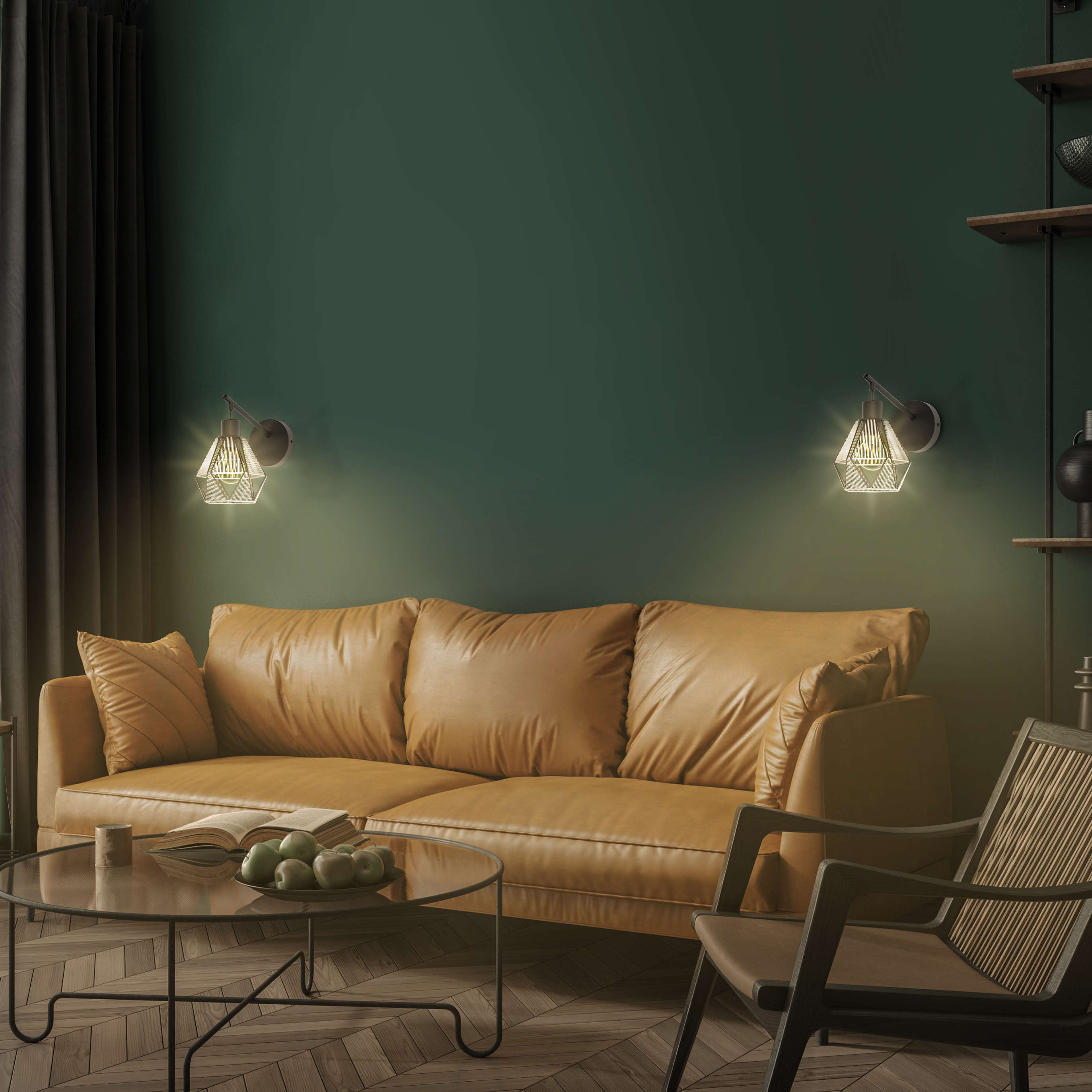 Kinkiet Pyros czarny raffia E27 Inspire - 9