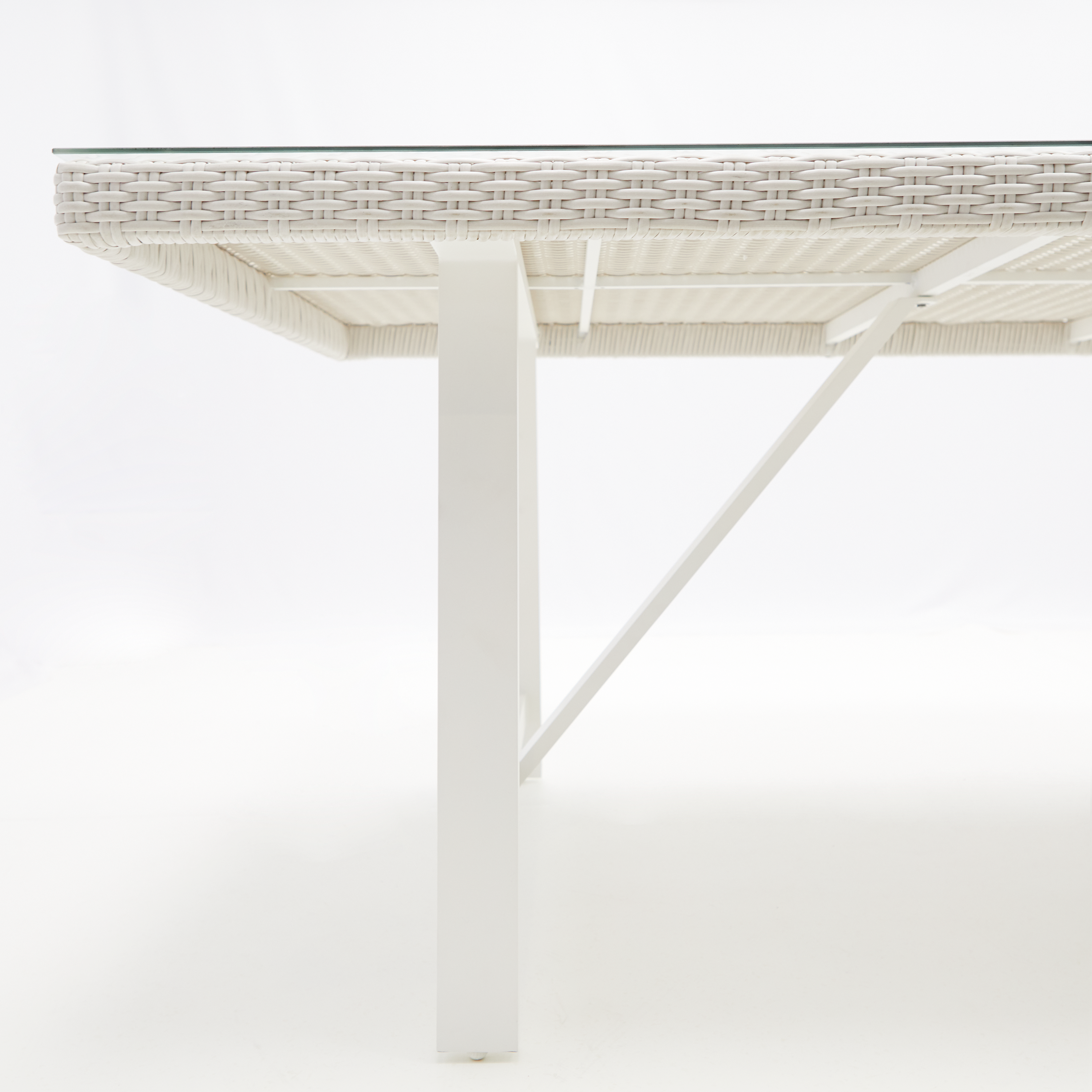Mesa de jardín NATERIAL Luma de aluminio blanco de 101.5 x 75 x 201.5 cm - 9