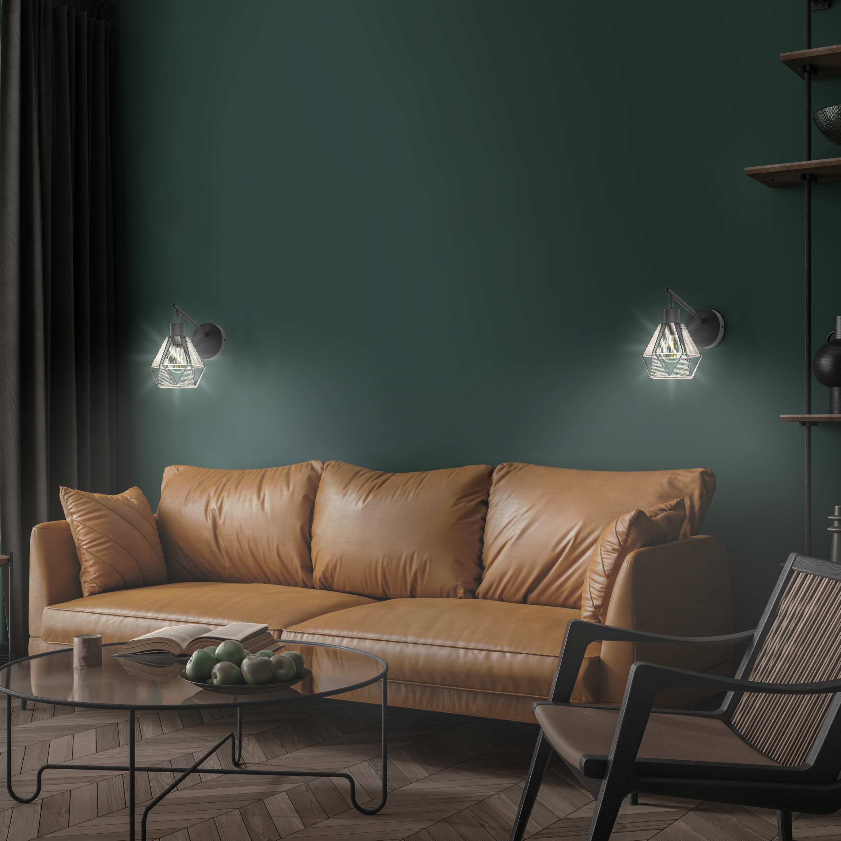 Kinkiet Pyros czarny raffia E27 Inspire - 8