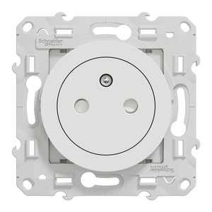 Prise avec terre affleurante à assembler Odace, SCHNEIDER ELECTRIC, blanc