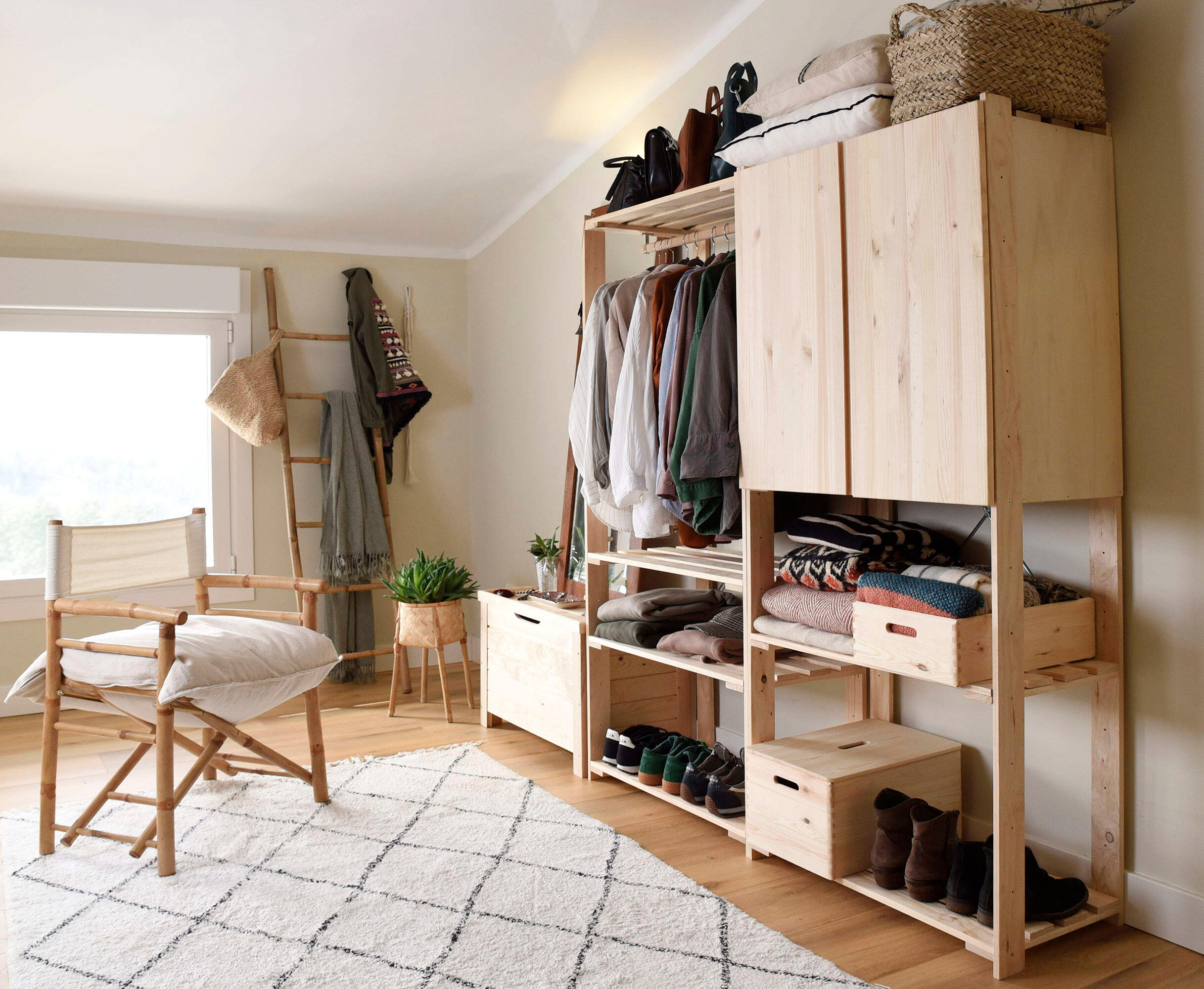 Estantería de madera en bruto con 5 baldas ASTIGARRAGA carga máxima 375 kg 174.5x76.5x38.5cm - 15