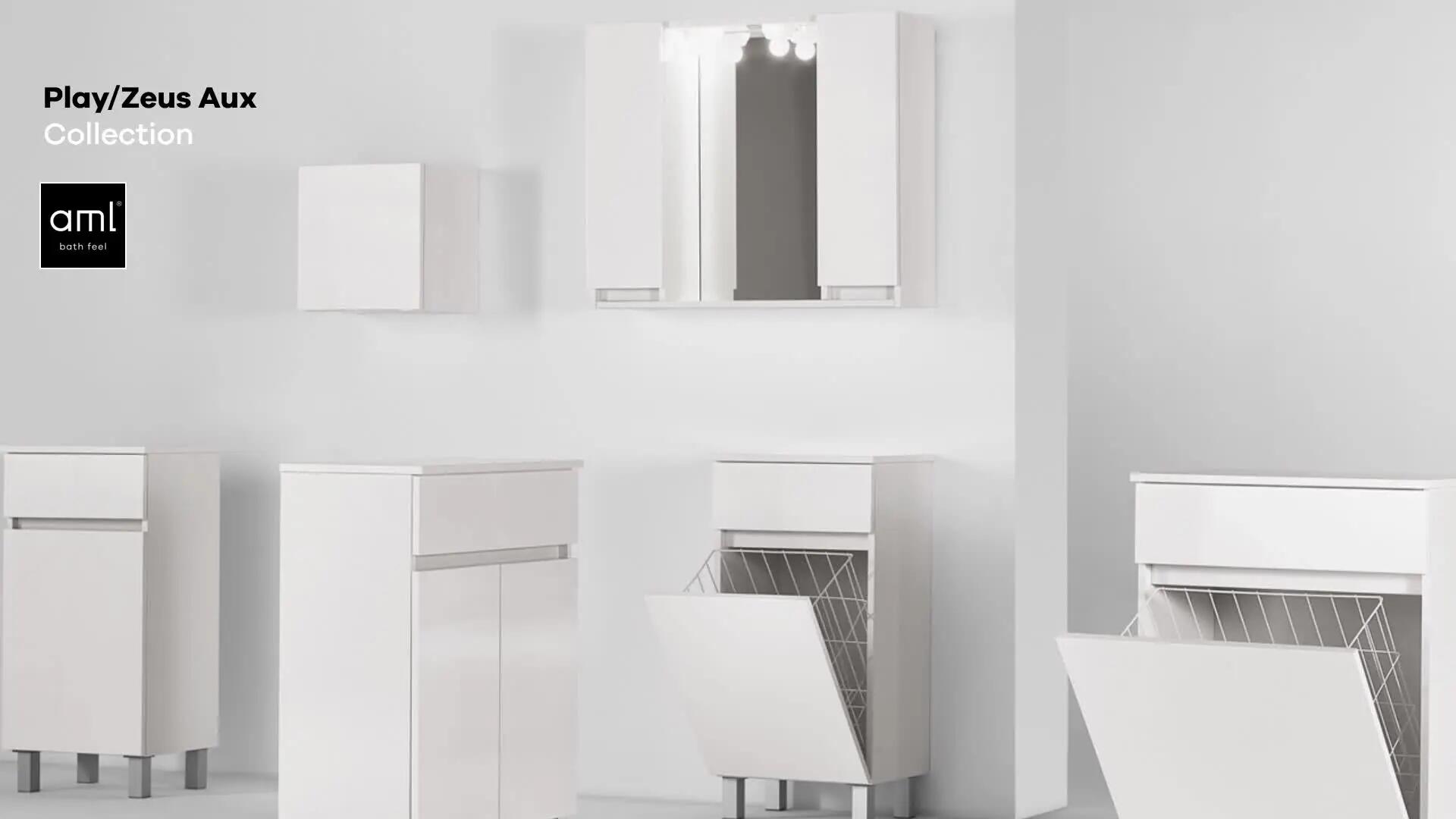 Móvel de arrumação para casa de banho 60x180x32 cm branco AML Zeus - 12