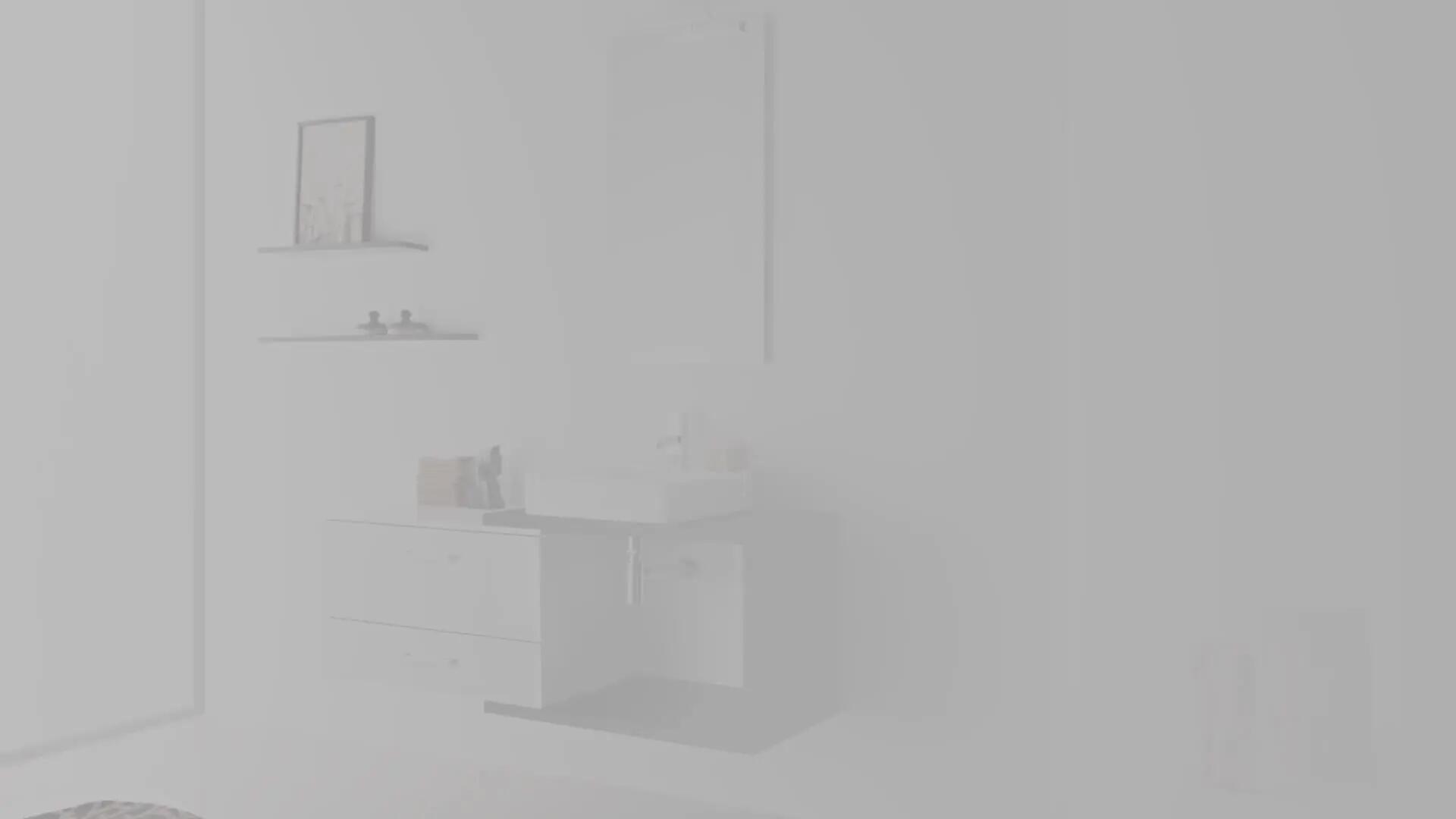 Móvel de casa de banho suspenso 2 gavetas 1 porta 77x44.9x45 cm branco brilhante Aml Adapt - 15