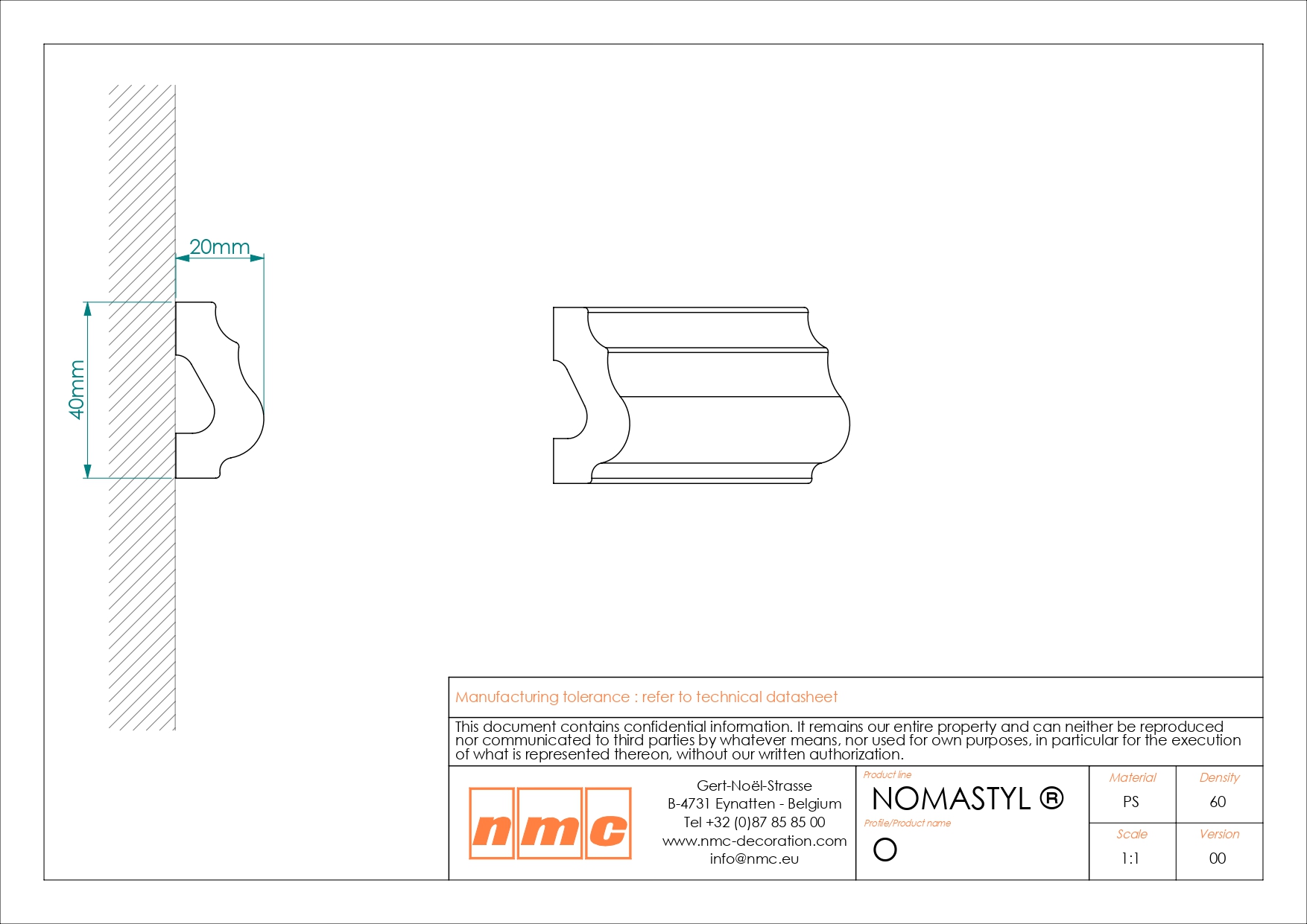 Cornisa LDPS (techo) LX42 40X20X2000 mm - 2