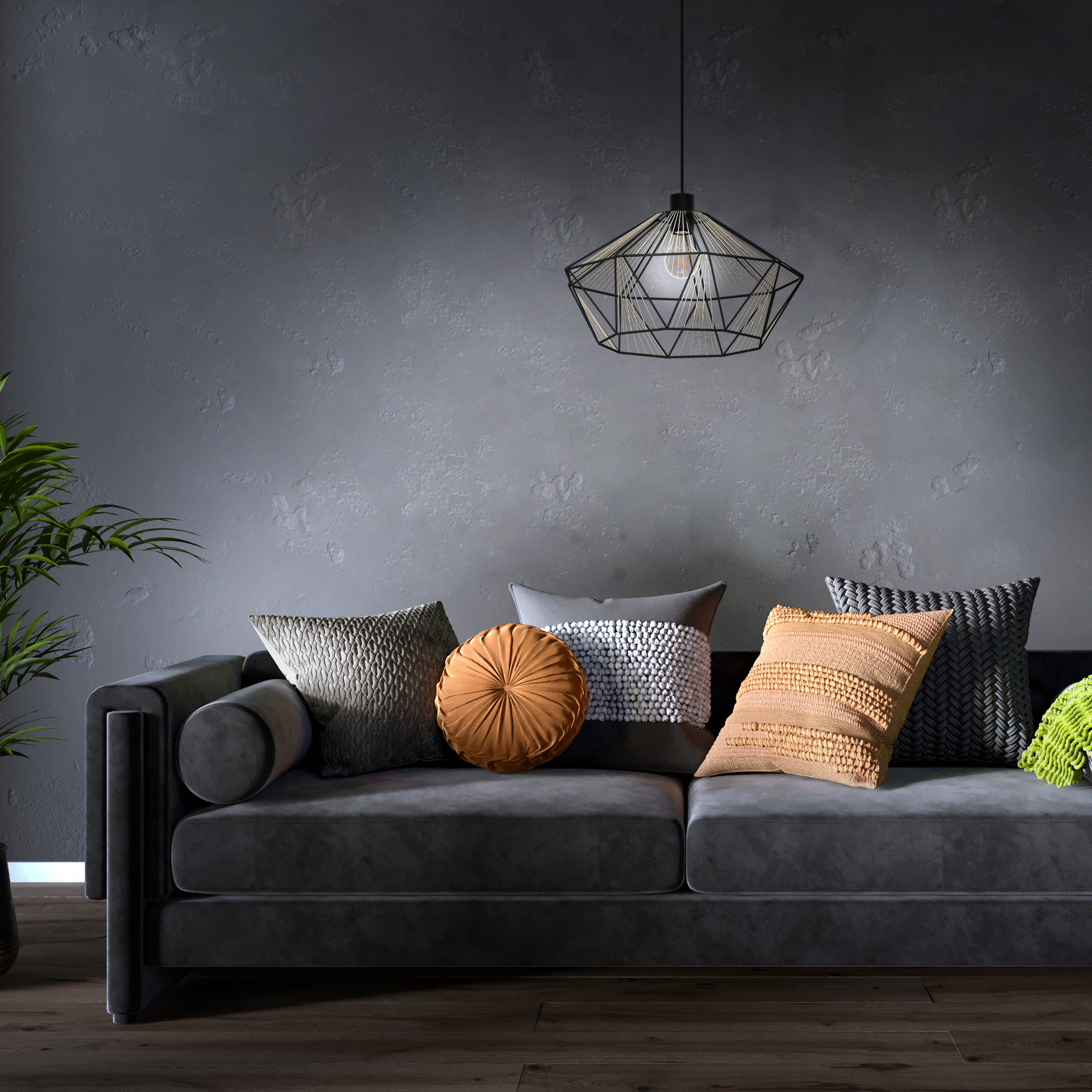 Suspension Pyros acrylique, noir, Diam.44.5 cm INSPIRE, E27 - 4