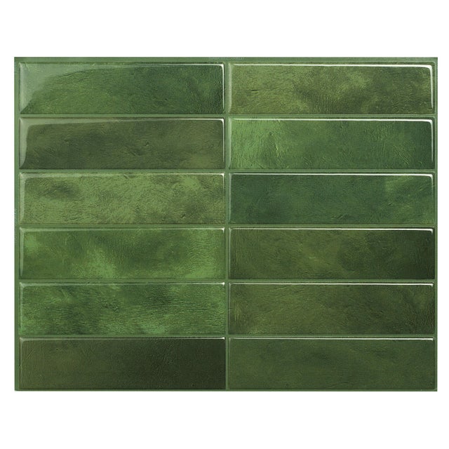 Lot de 4 adhésif décoratif SMART TILES Morocco, vert l.0.228 x L.0.2903 m
