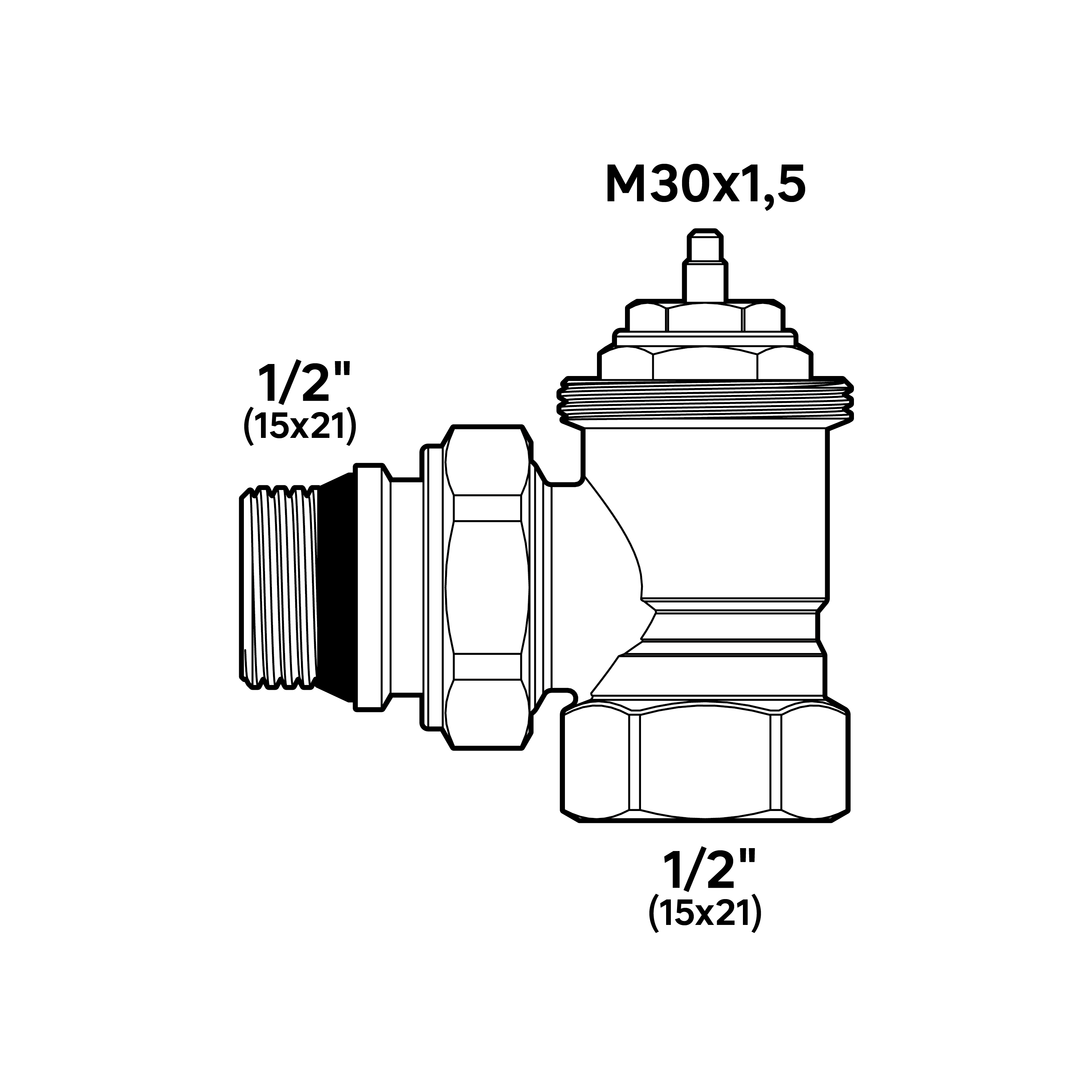 Corps de robinet thermostatique M1/2