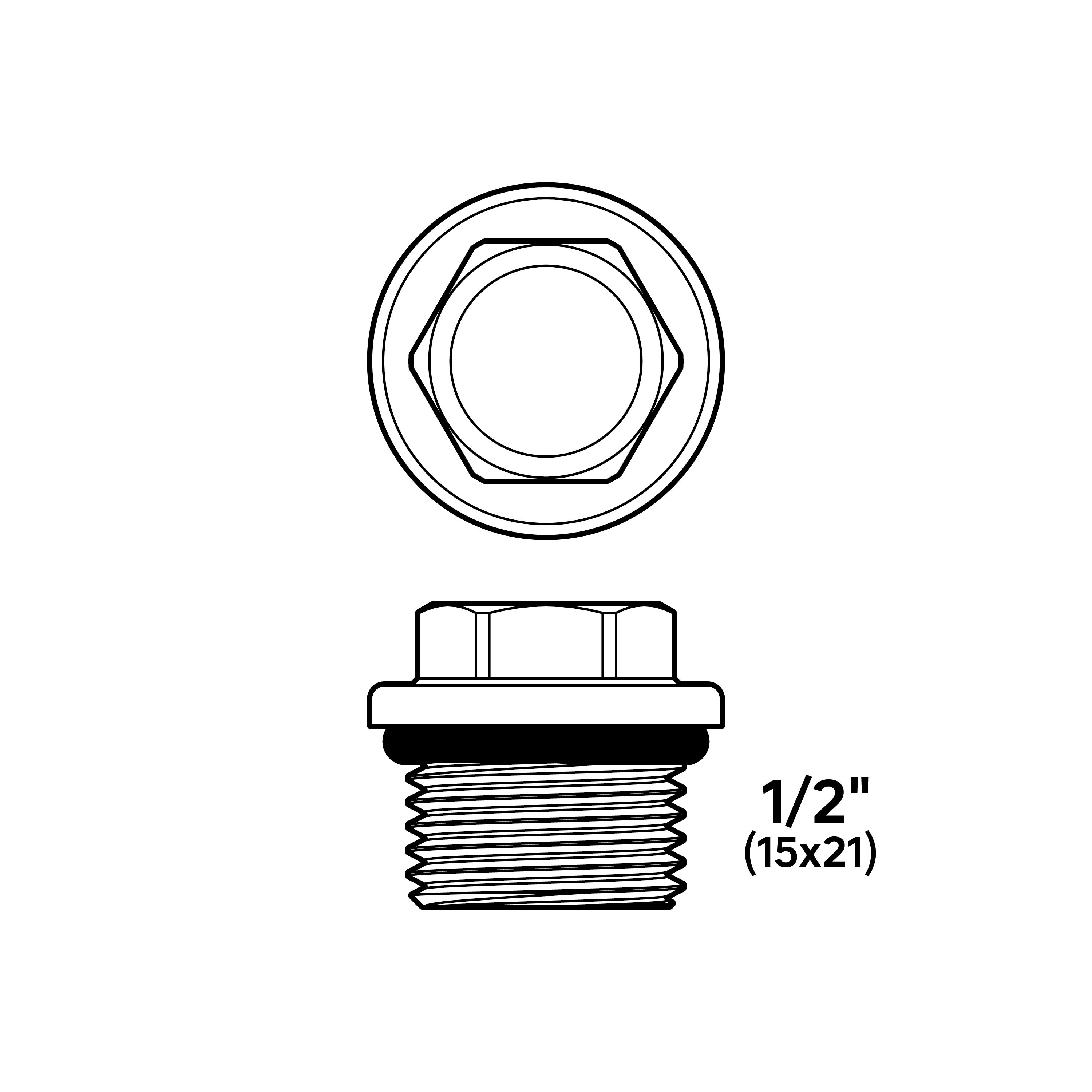 Bouchon de radiateur mâle chromé 1/2