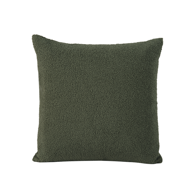 Coussin Charly, à bouclettes, vert l.50 x H.50 cm INSPIRE
