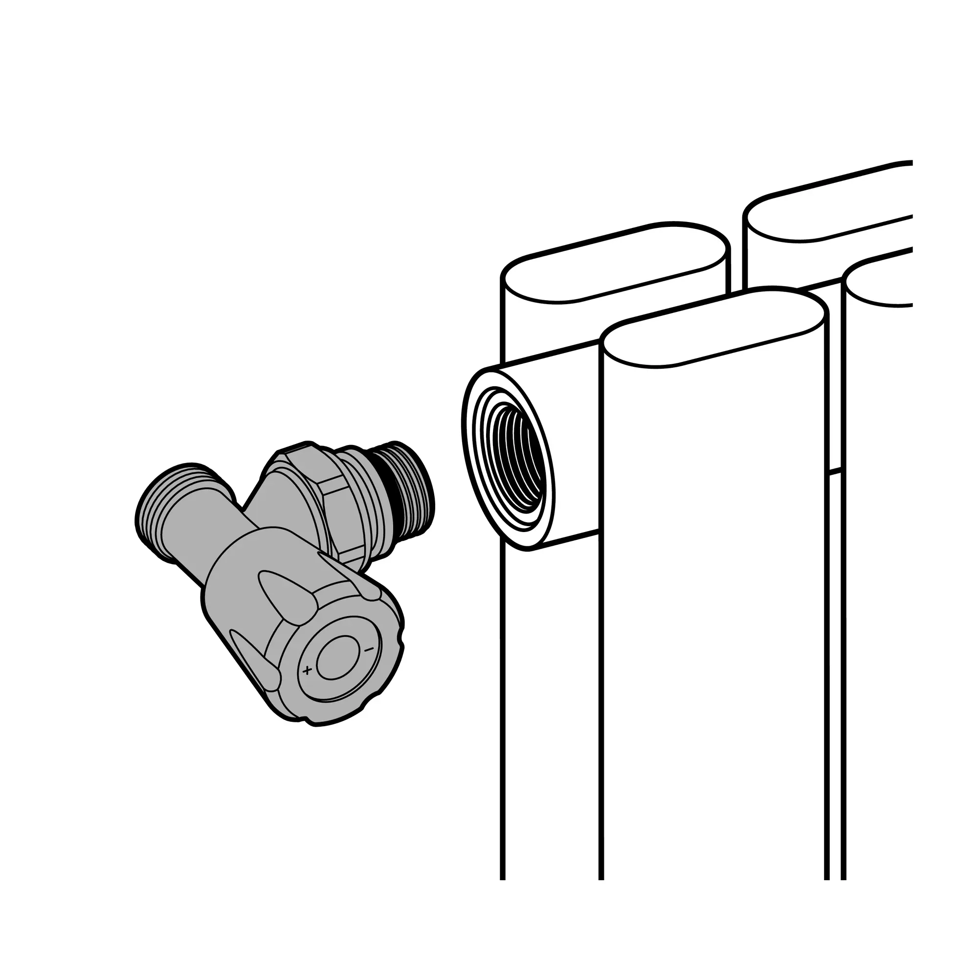 Valvula escuadra de compresión de 3/8