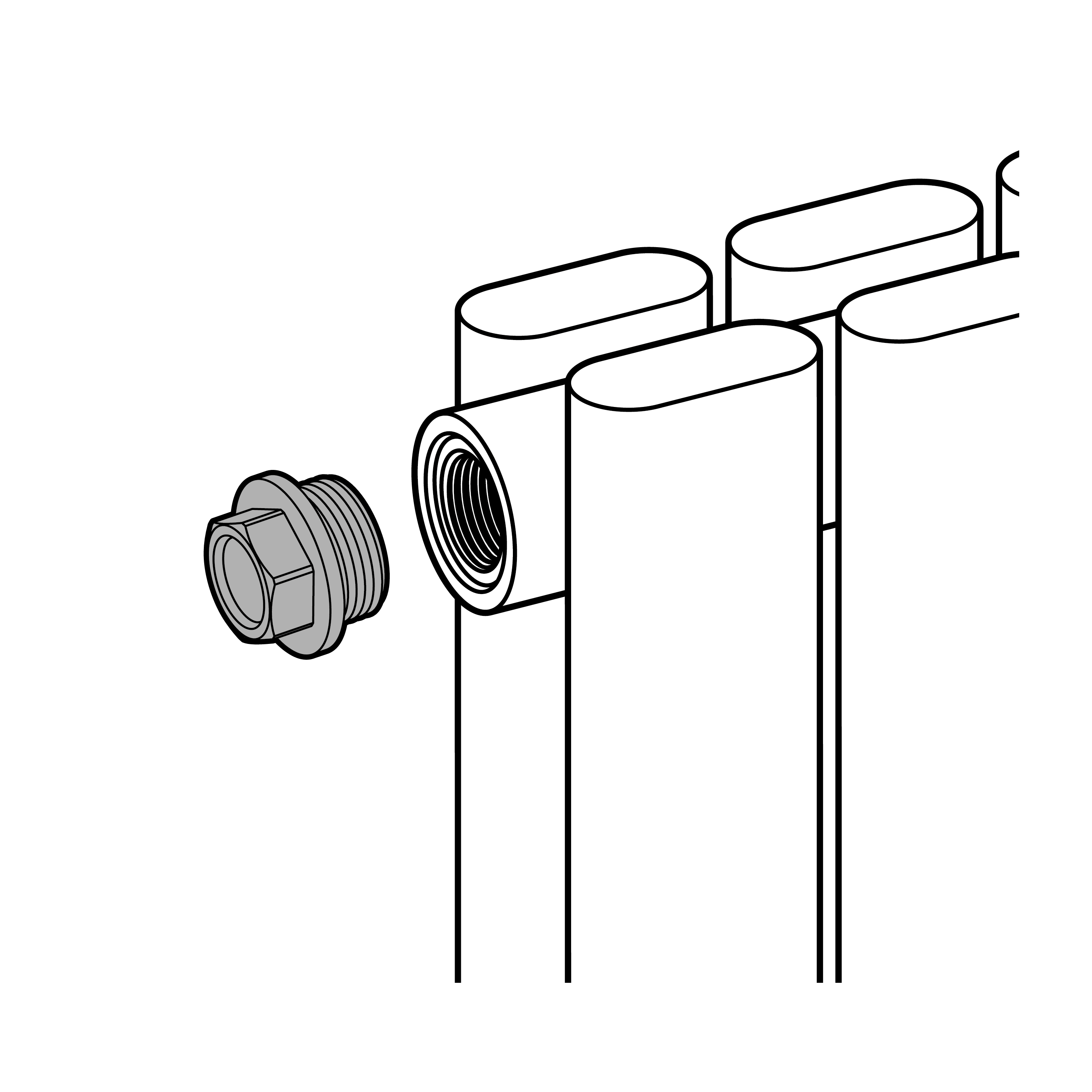 Bouchon de radiateur mâle chromé 1/2