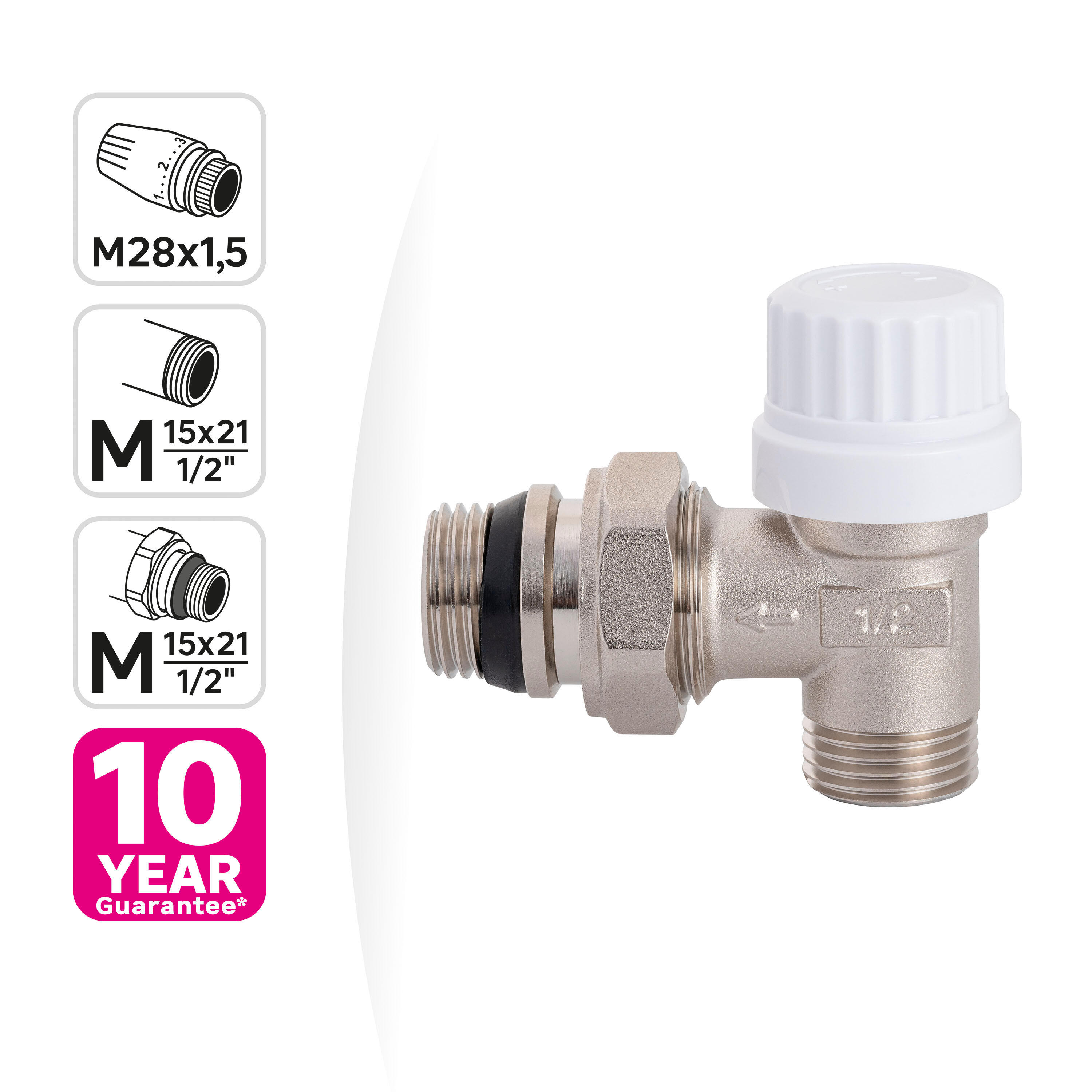 Corpo termostático 1/2” M28x1,5 macho niquelado Equation - 4