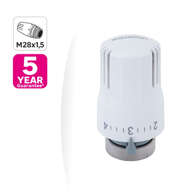 Tête thermostatique droit M28X1,5 laiton blanc EQUATION