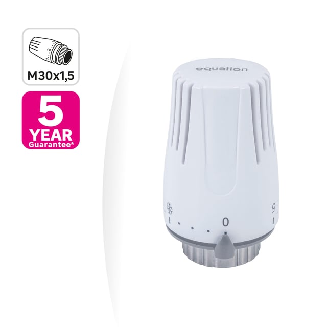 Tête thermostatique droit M30X1,5 laiton blanc EQUATION