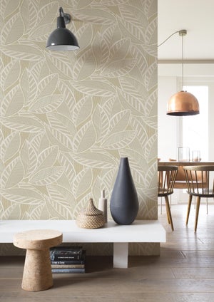 Papier peint intissé Feuilles multicolore