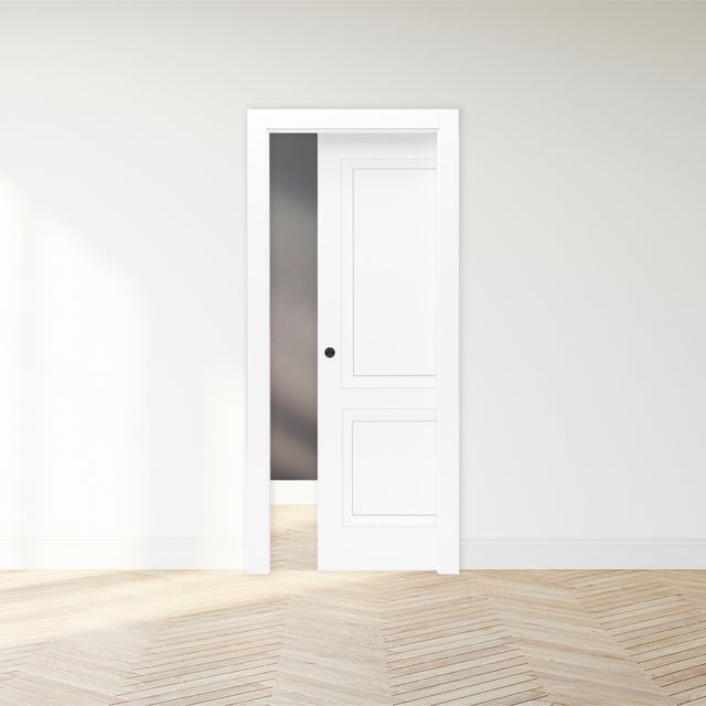 Porta interna scorrevole Clew in legno colore bianco, L 80 x H 210 cm, apertura reversibile