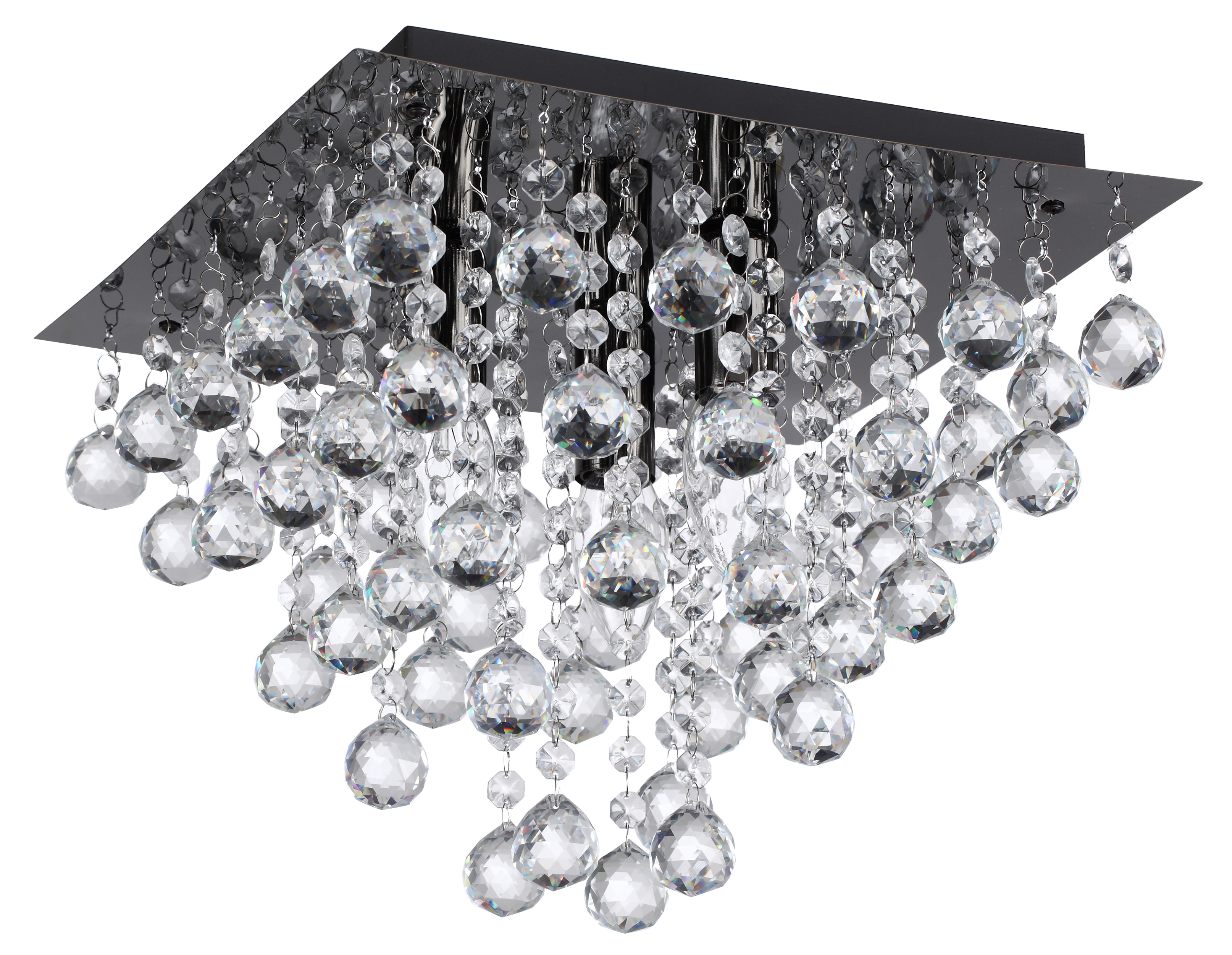 Lampa sufitowa Lancaster Crystal czarna 3 x E14 Reality