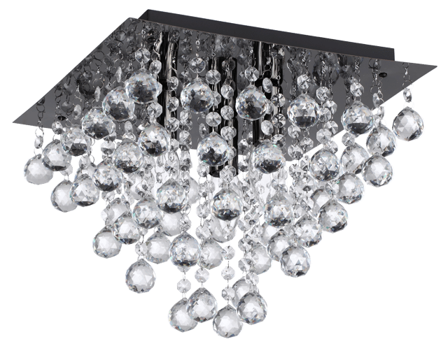 Lampa sufitowa Lancaster Crystal czarna 3 x E14 Reality