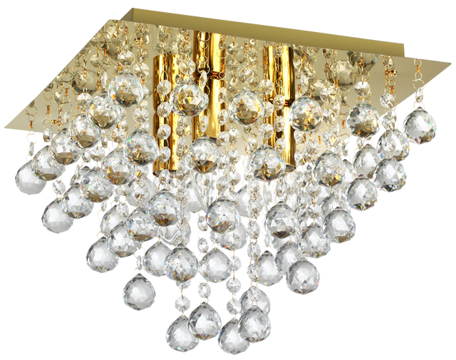 Lampa sufitowa Lancaster Crystal złota 3 x E14 Reality