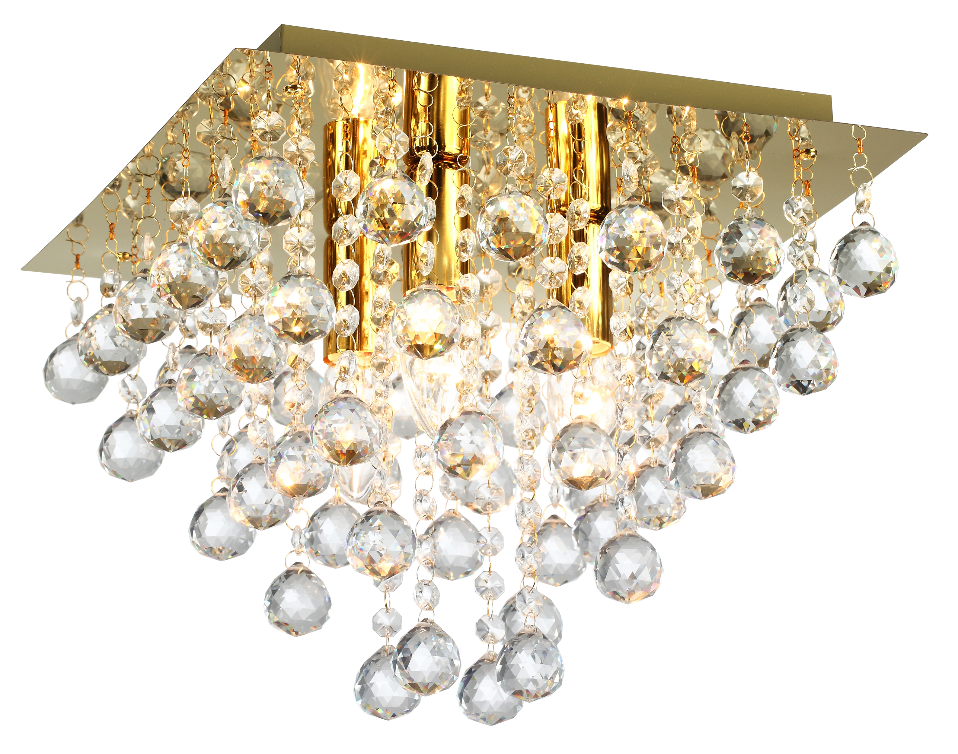 Lampa sufitowa Lancaster Crystal złota 3 x E14 Reality - 4