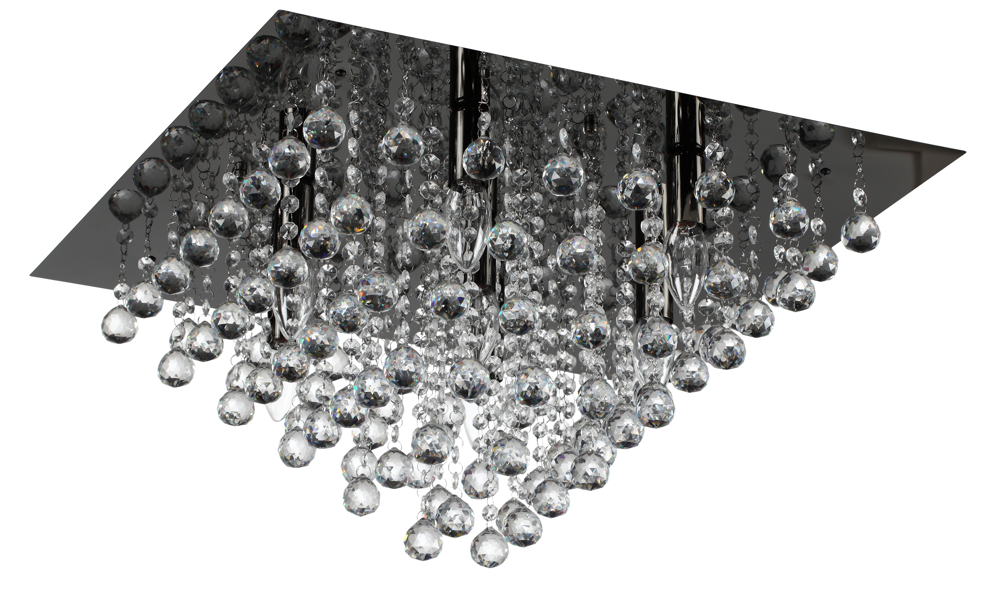 Lampa sufitowa Lancaster Crystal czarna 7 x E14 Reality