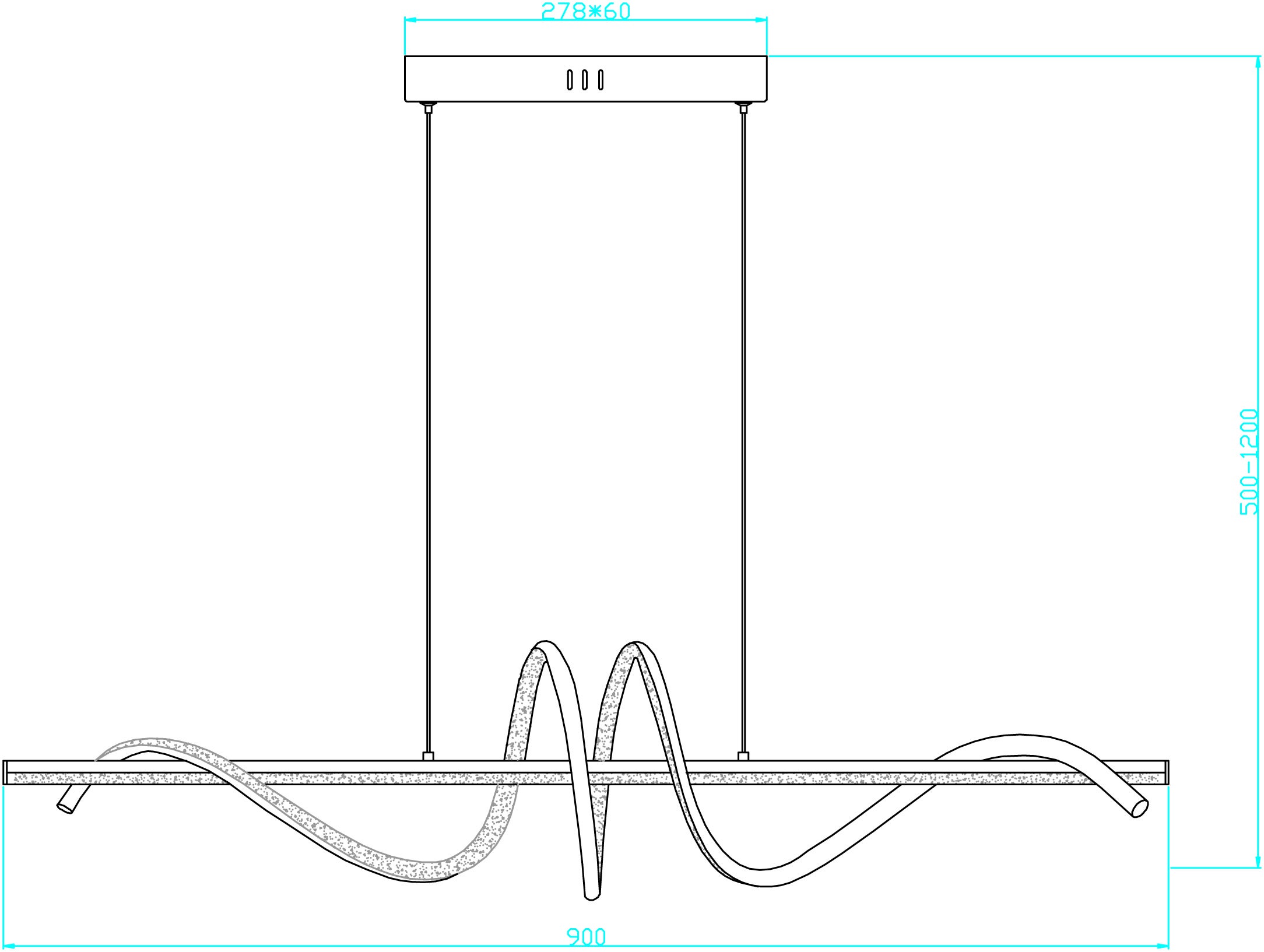 Lampa wisząca Serpent złota LED Reality - 6