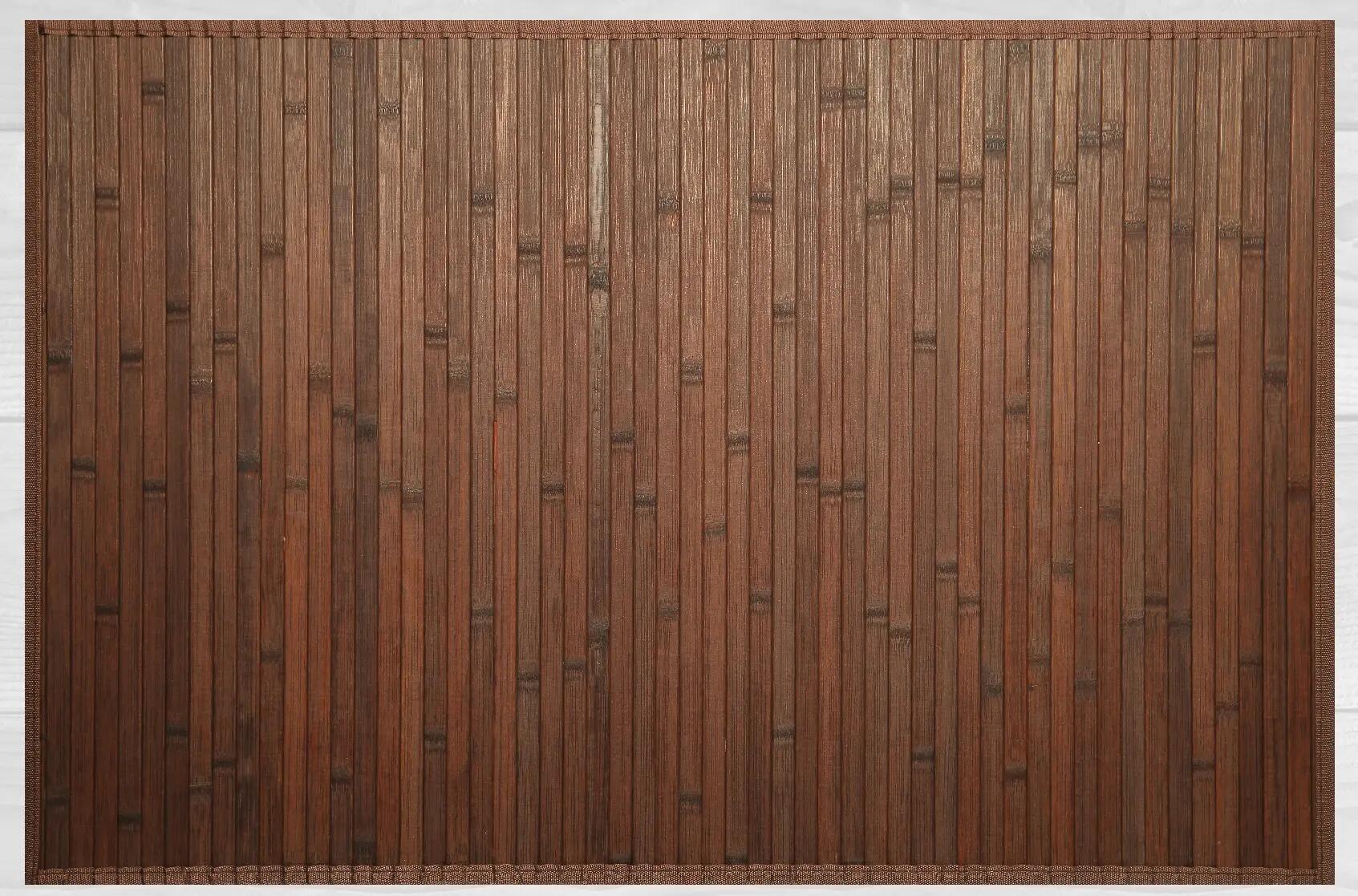 Alfombra pie de cama bambú dubai marrón chocolate 80x150cm