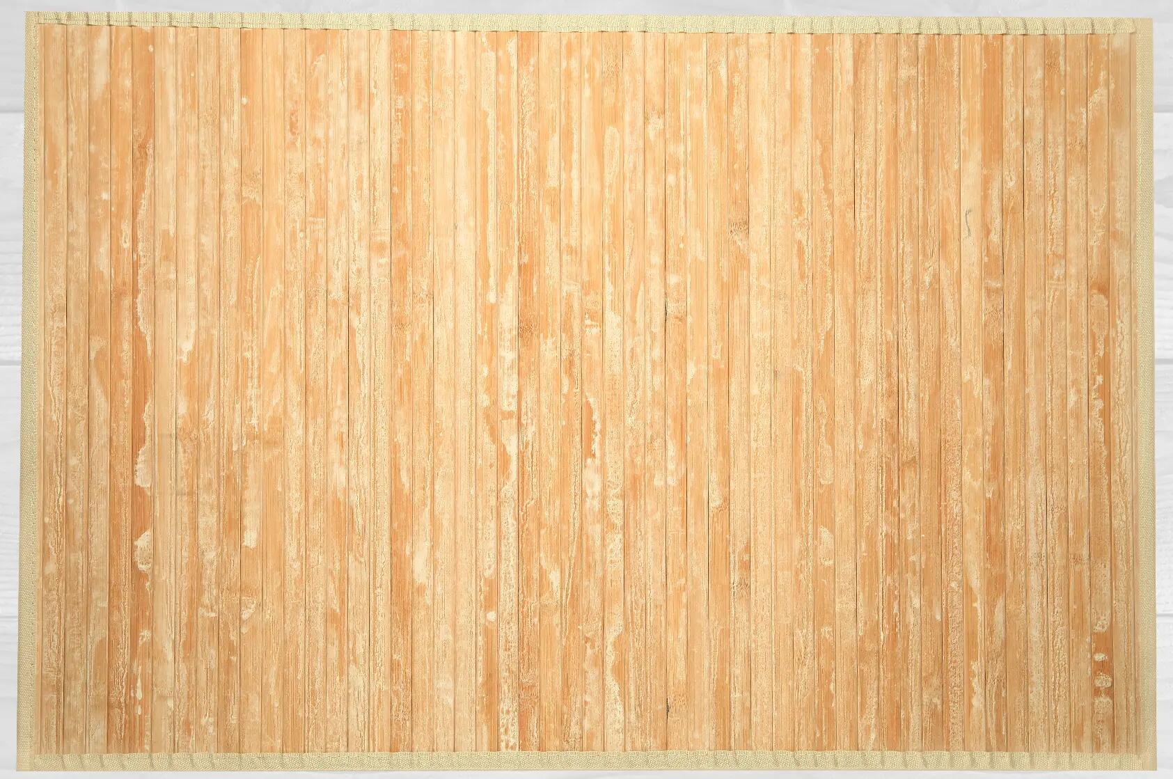 Alfombra bambú tejido plano base antideslizante dubai liso beige / blanco 60x90cm