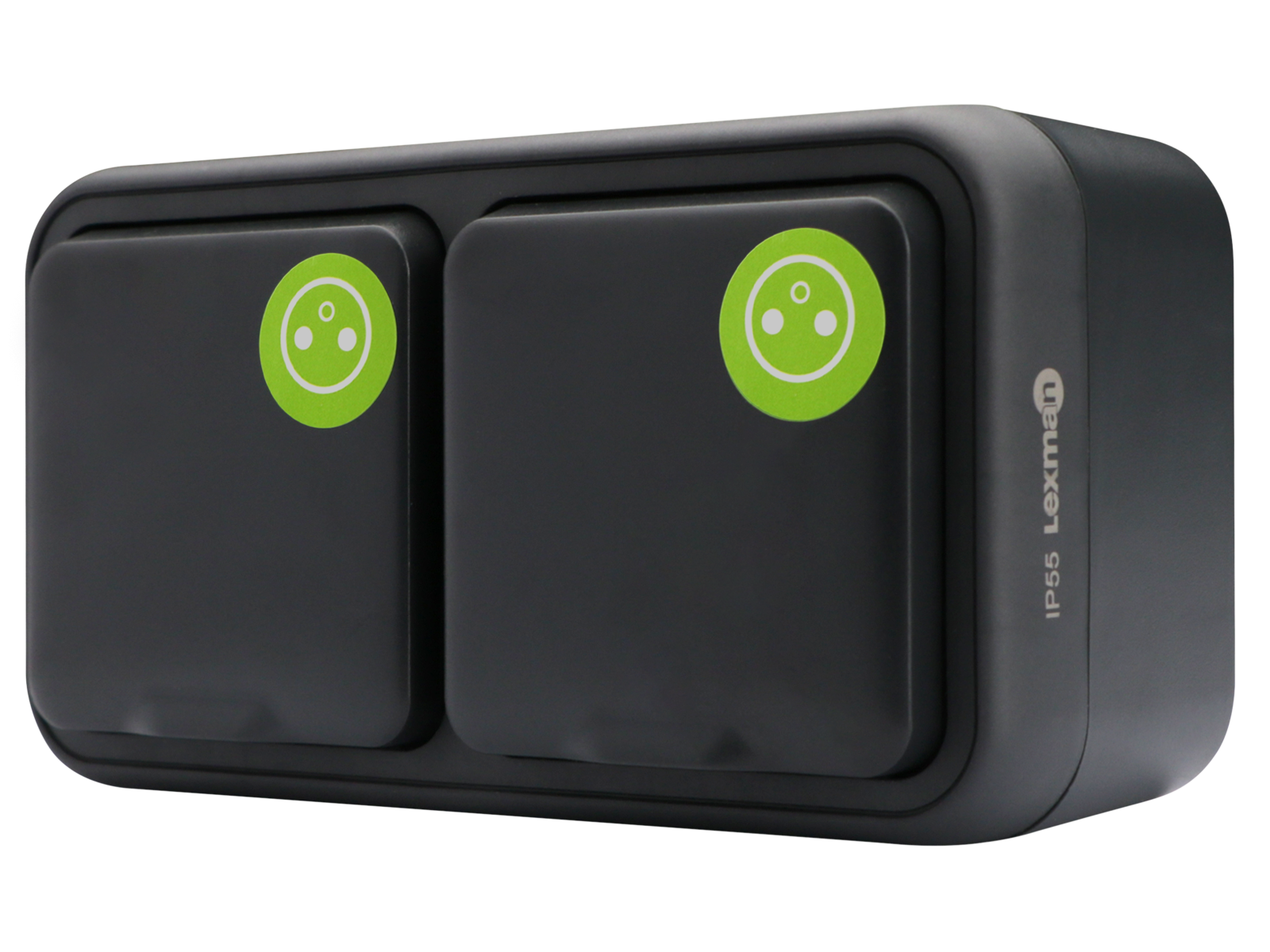 Double prise avec terre étanche complet Trail, LEXMAN anthracite - 9