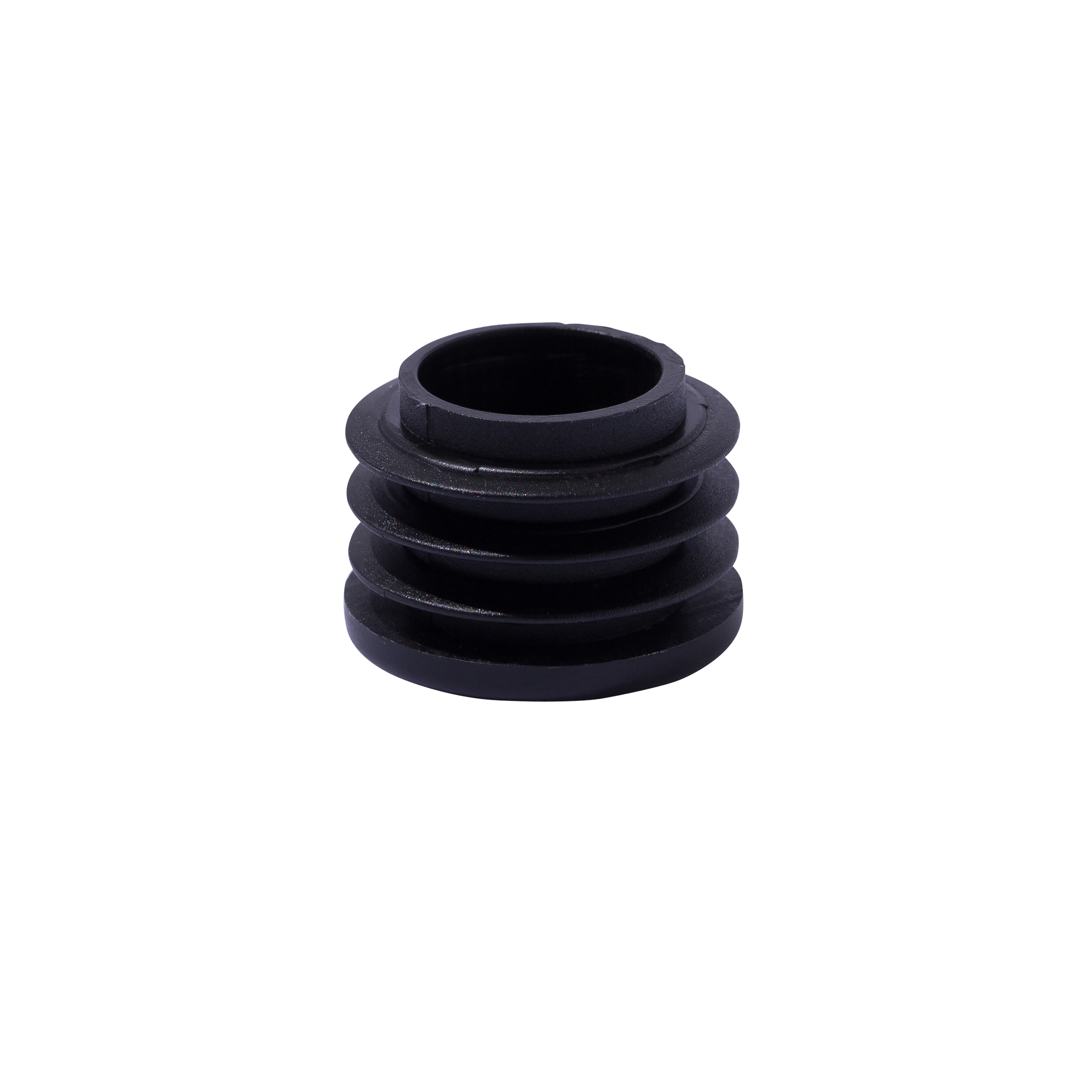 Lot de 4 embouts de meuble rond pvc noir, Diam.24 mm H.17.6 mm - 8