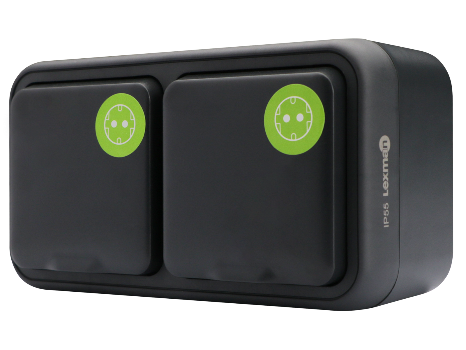 Tomada dupla 2P+T exterior LEXMAN TRAIL ANTRACITE IP55 - 6
