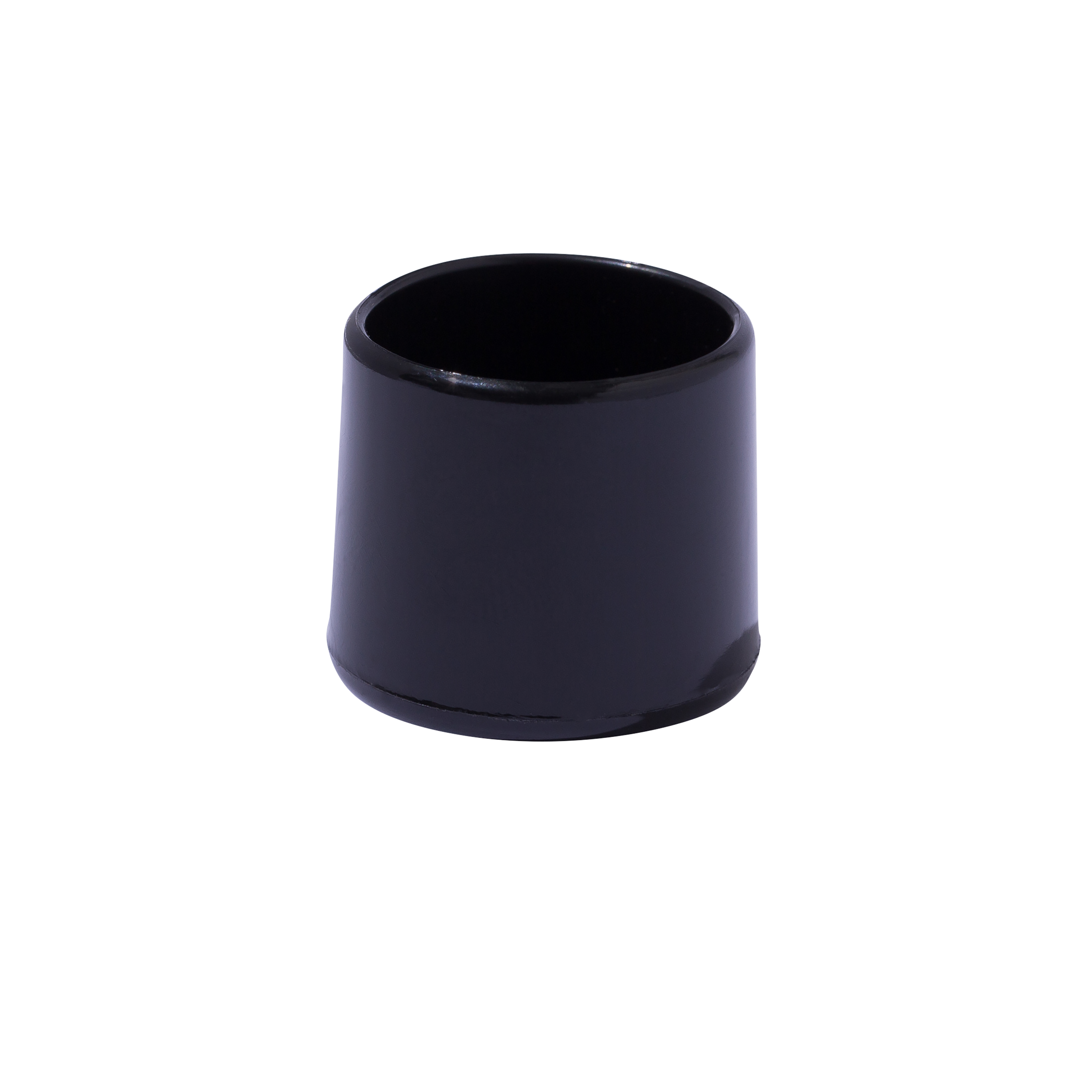 Lot de 4 embouts de meuble rond pvc noir, Diam.22 mm H.24 mm - 4
