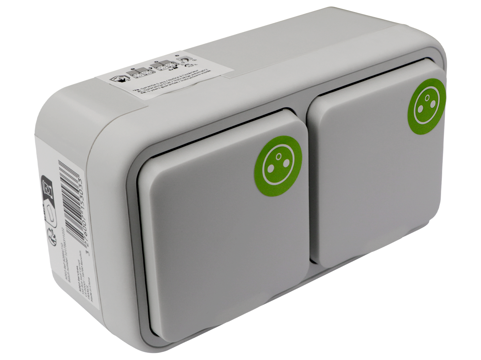 Double prise avec terre étanche complet Trail, LEXMAN gris - 7