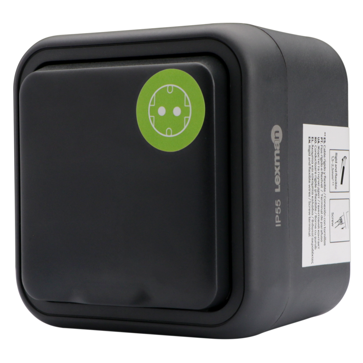 Enchufe schuko LEXMAN Trail IP55 color antracita - 5