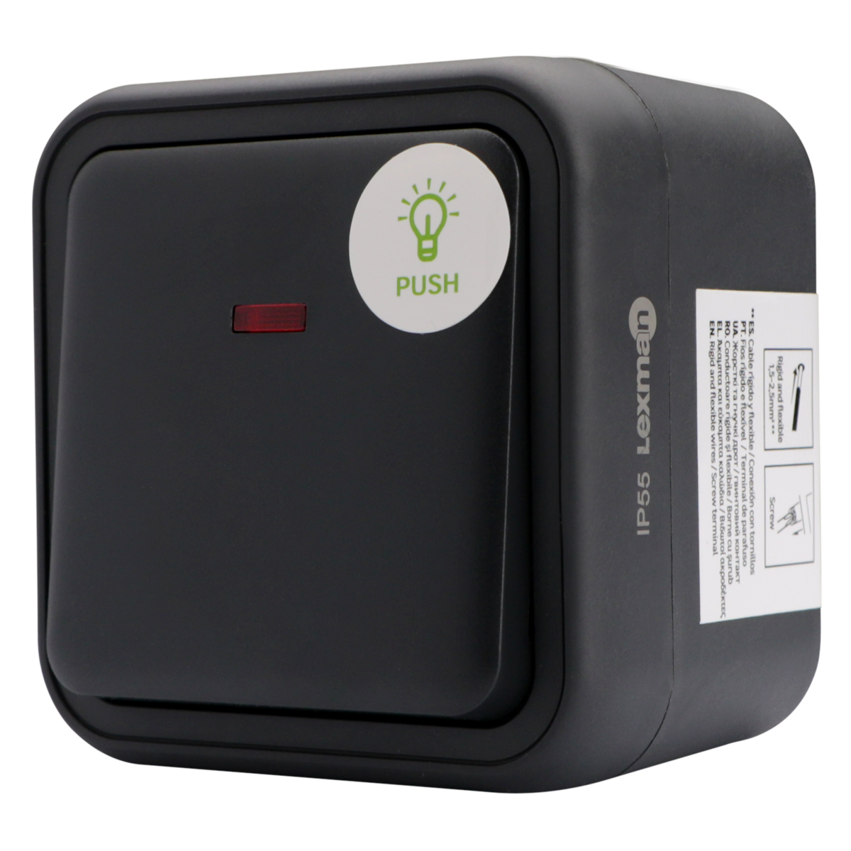 Pulsador con luz LEXMAN Trail IP55 color antracita - 12