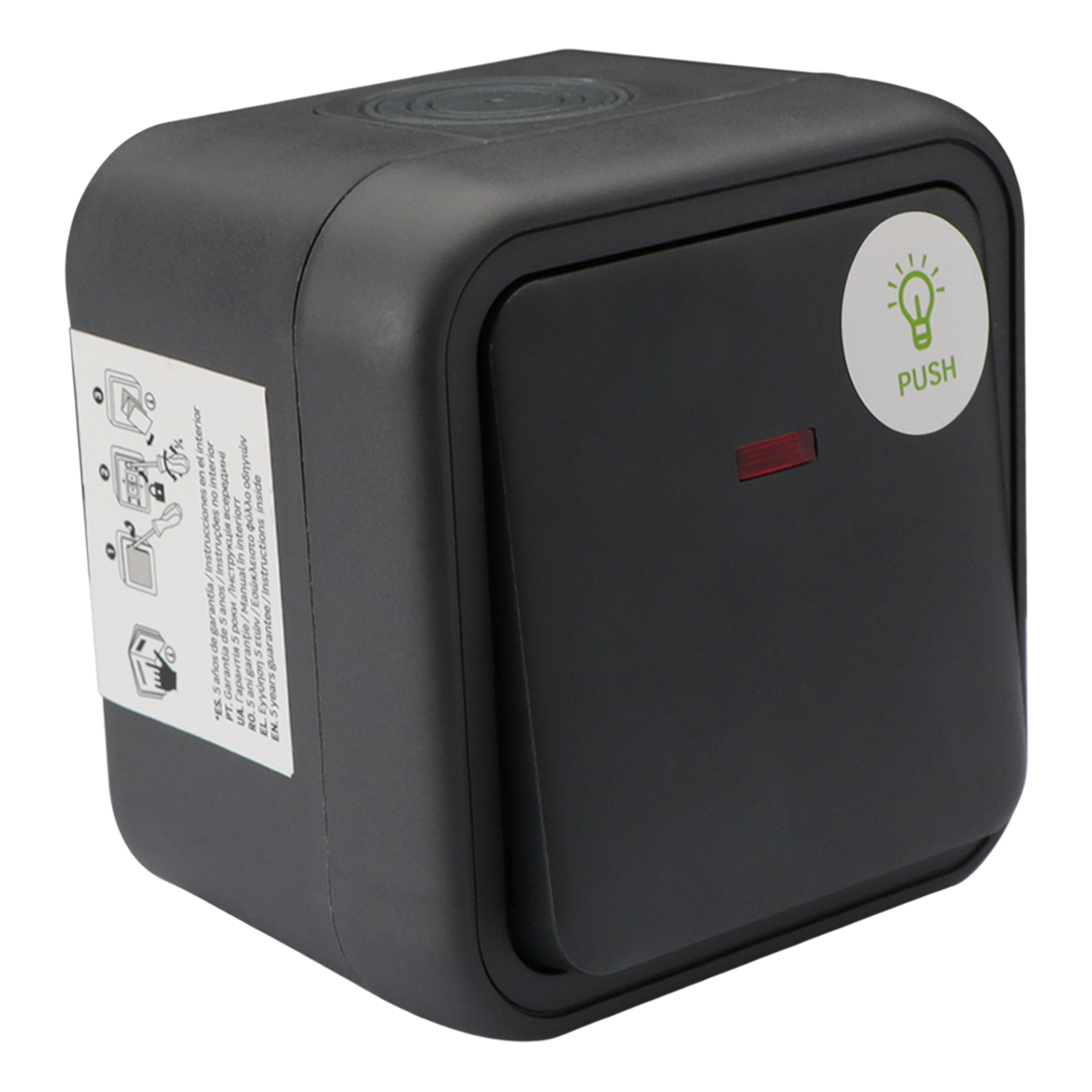 Pulsador con luz LEXMAN Trail IP55 color antracita - 10