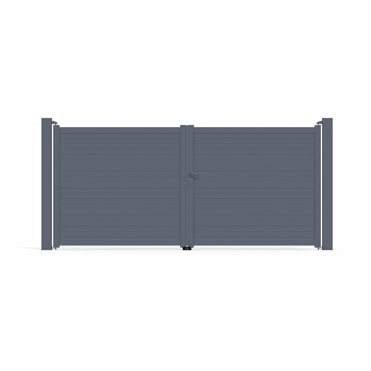 Portail battant aluminium Concarneau gris zinc Klos up!, l.399 x H.183.7 cm - 5