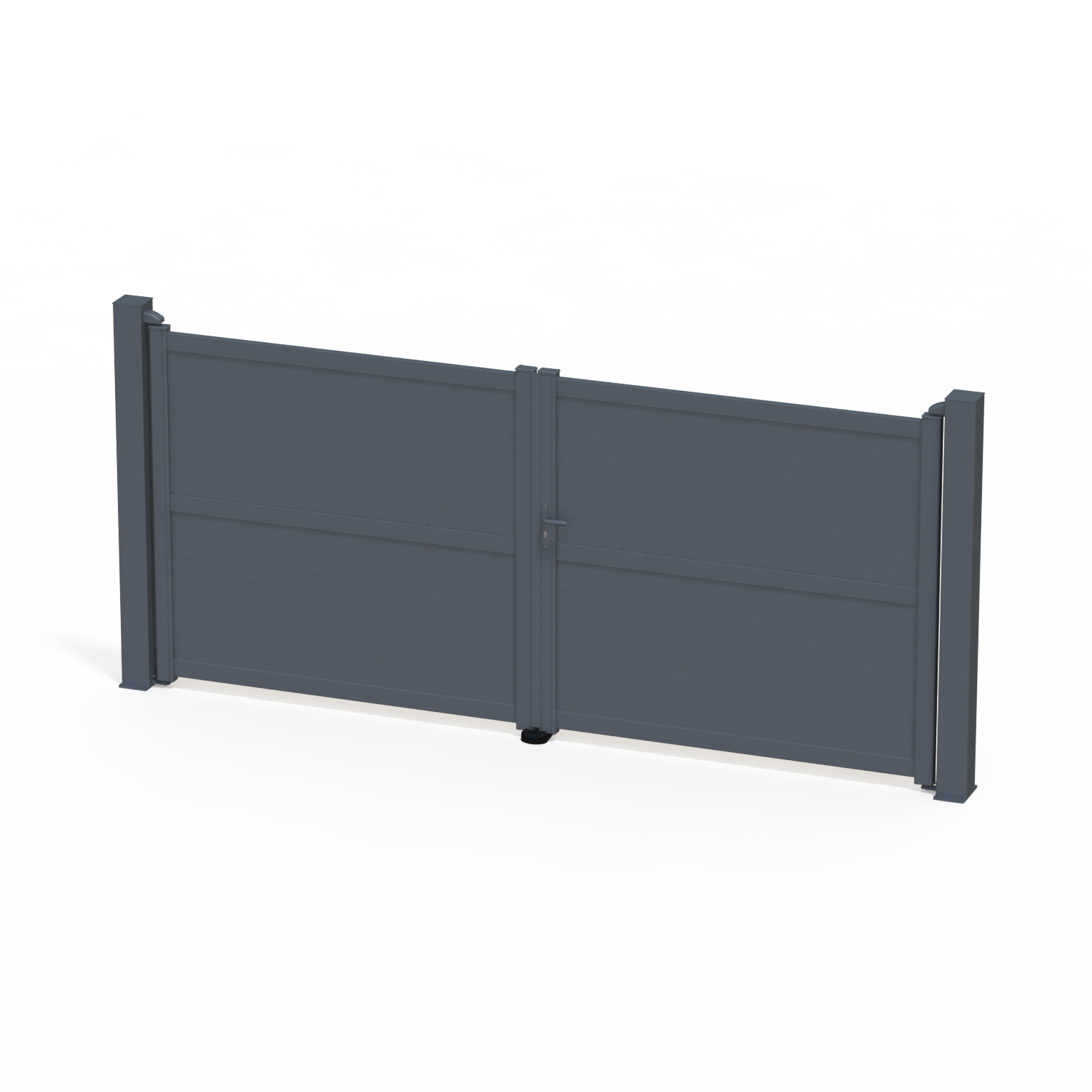 Portail battant aluminium Concarneau gris zinc Klos up!, l.399 x H.183.7 cm - 4