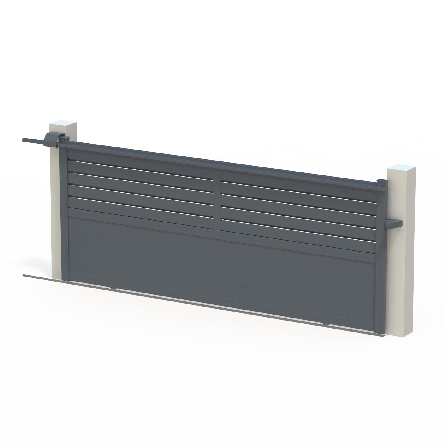 Portail coulissant aluminium Carnac gris zinc Klos up!, l.362 x H.148.3 cm - 3