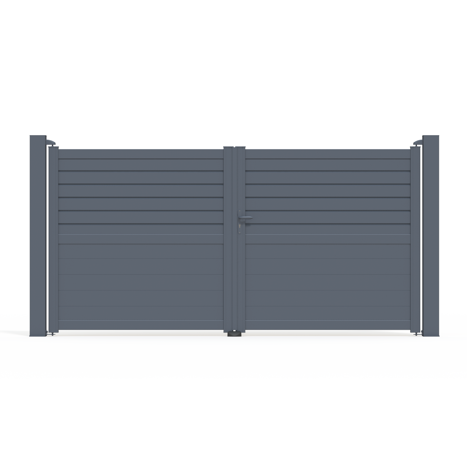 Portail battant aluminium Carnac gris zinc Klos up!, l.350 x H.175.8 cm - 2