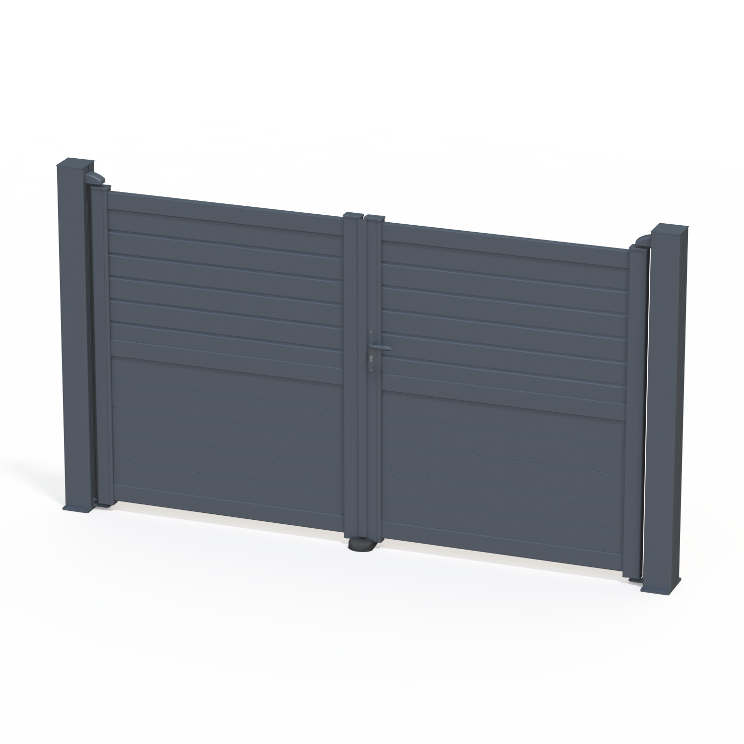 Portail battant aluminium Carnac gris zinc Klos up!, l.299 x H.175.8 cm - 2