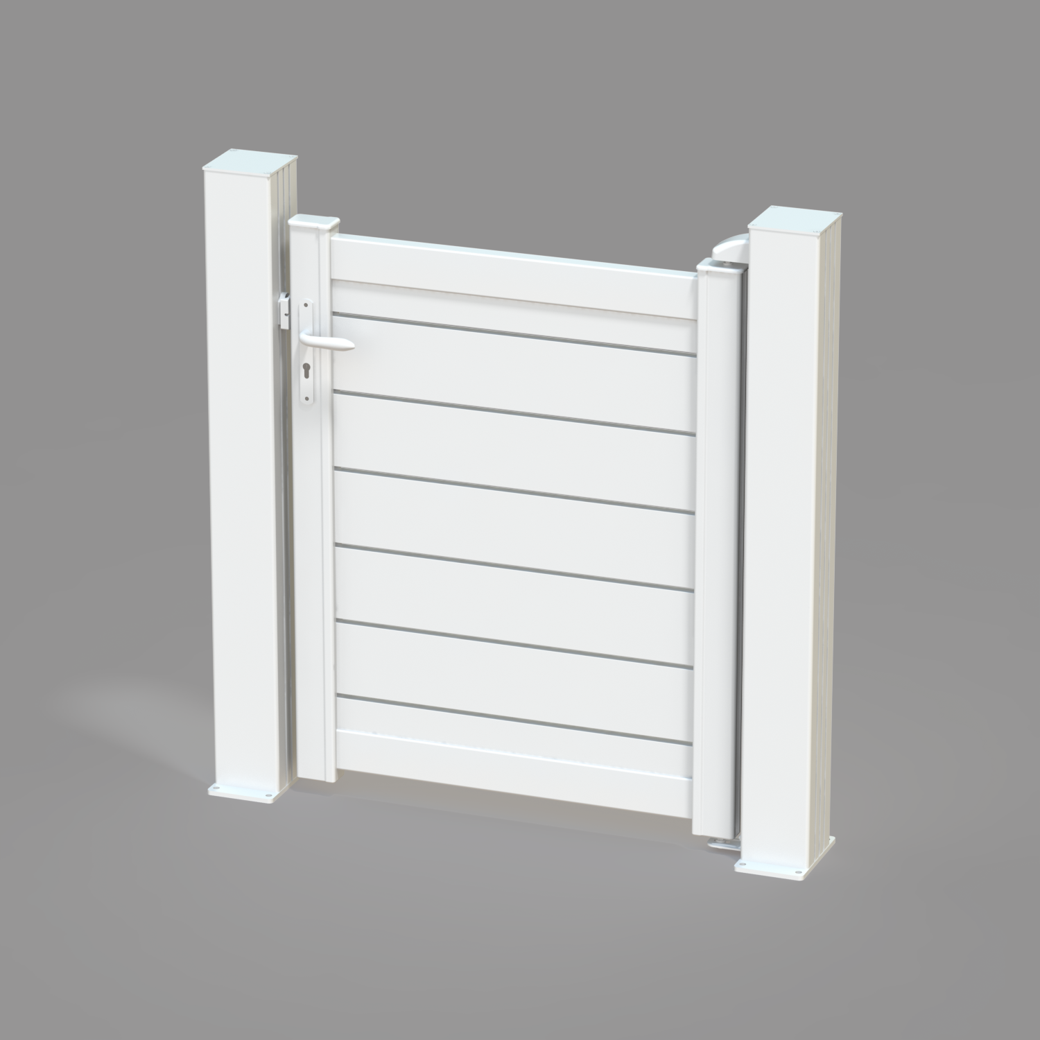 Portillon battant aluminium Bono blanc, Klos up! l.99 x H.124.5 cm - 3
