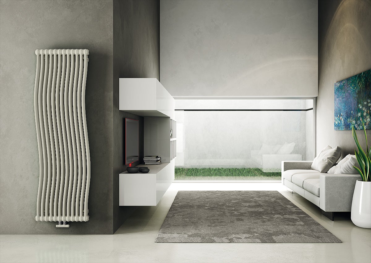 Scaldasalviette ad acqua calda IRSAP TESI RUNNER bianco opaco interasse 1735 mm, L 48.1 x H 180.2 cm - 2