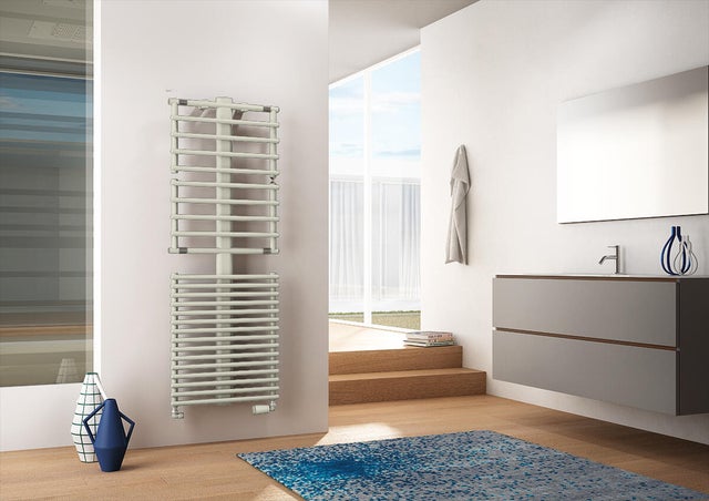Termoarredo bagno IRSAP 107.6x55 cm interasse 500 mm bianco opaco serie Get Up