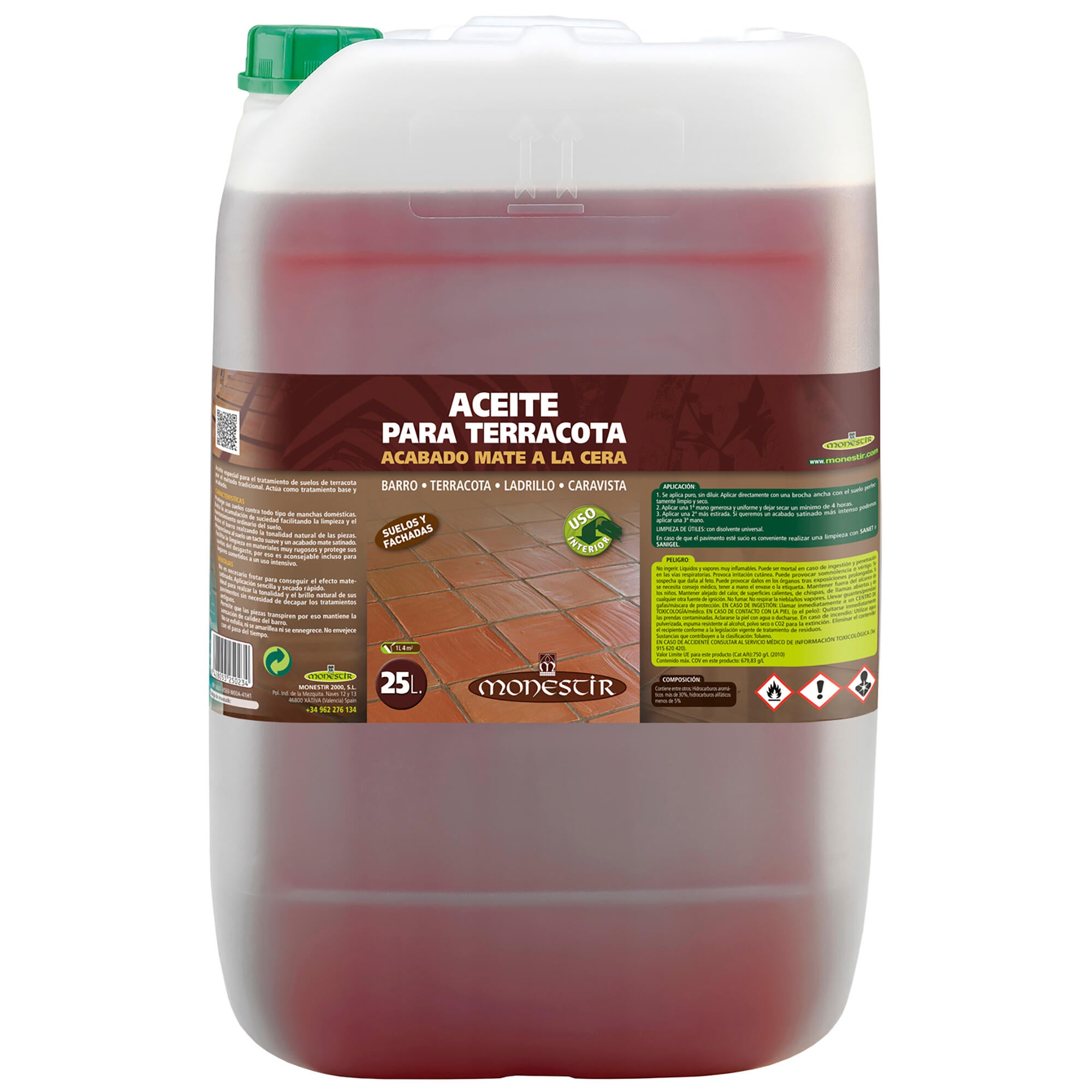 Aceite terracota mate a la cera monestir 25l